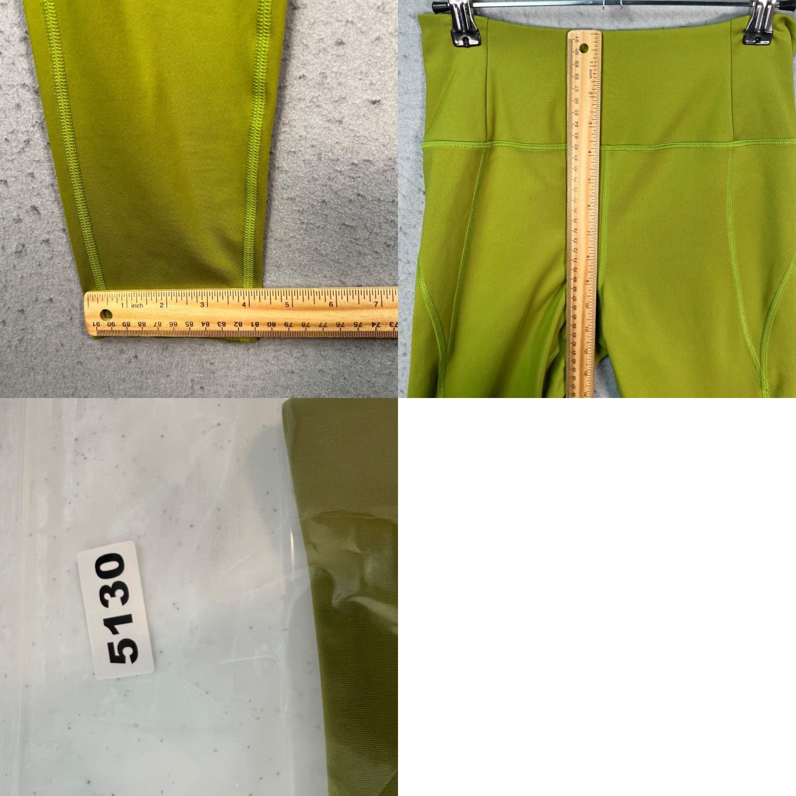 Girlfriend Collective VINTAGE Girlfriend Collective Womens Medium Lime Green Athletic Leggings Recycled Fabric Leggings Green M Athletic Slim Skinny Inseam 22in Size 32" / US 10 / IT 46 - 8 Thumbnail