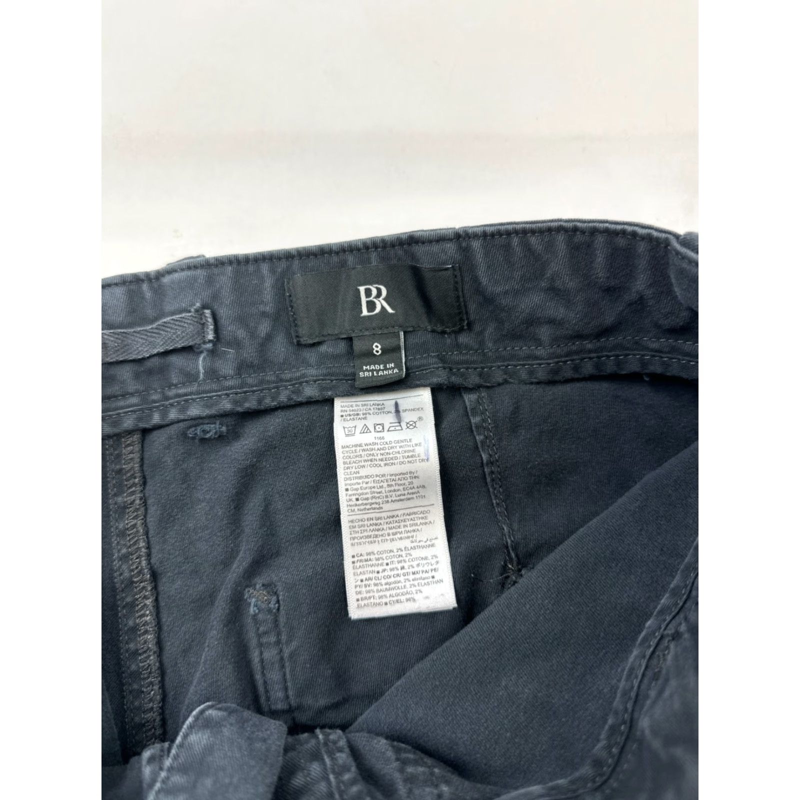 Banana Republic Banana Republic Gray Cotton Chino Pants Womens 8 Slim Mid Rise Casual Workwear Size 30" / US 8 / IT 44 - 5 Thumbnail
