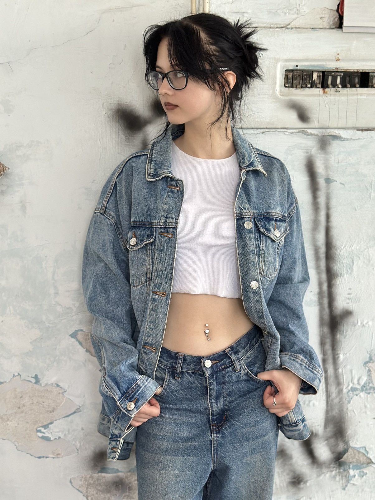 New Look VTG Mans Denim Jacket New Look Size XL Y2K 00s USA Hype Tren Size US XL / EU 56 / 4 - 1 Thumbnail