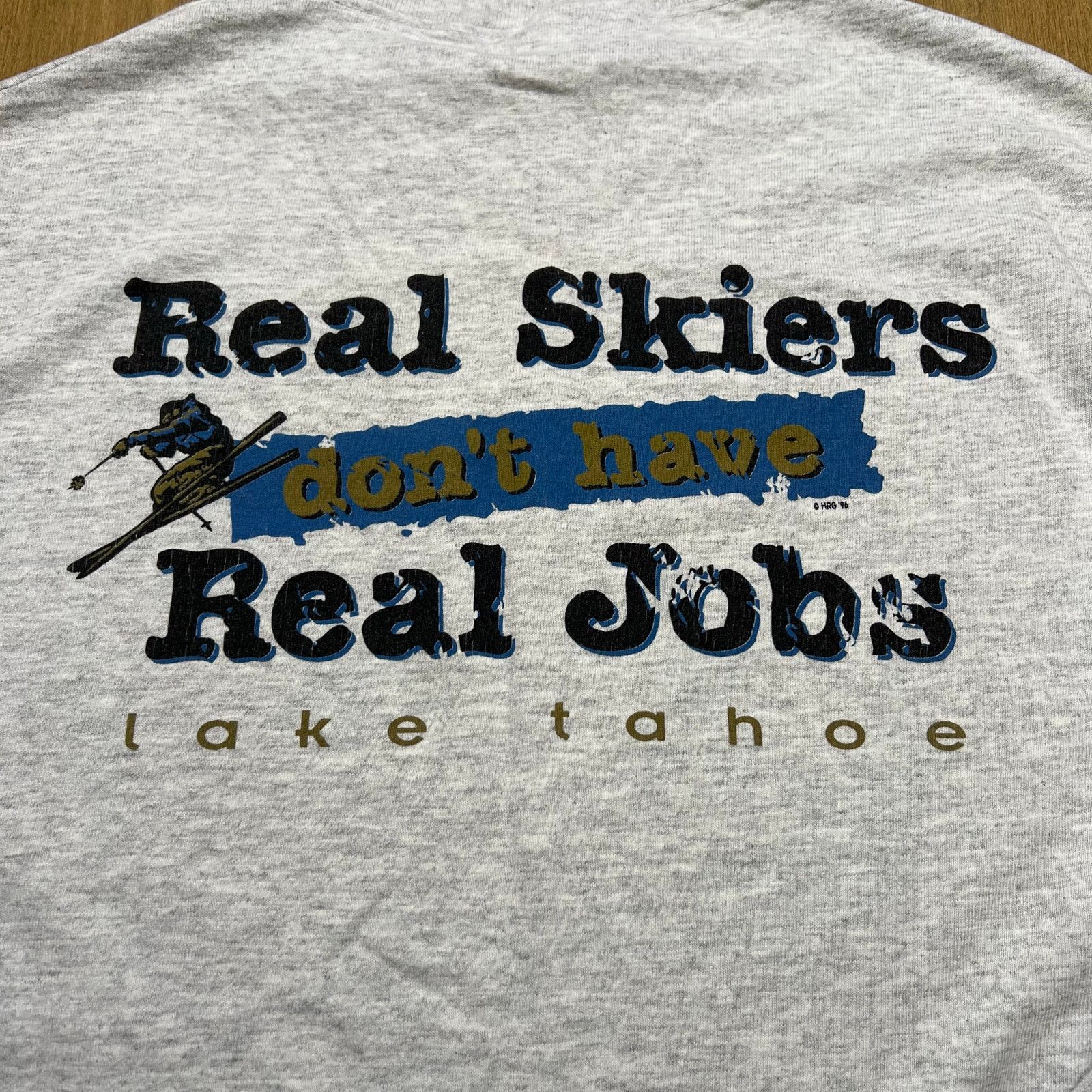 Vintage Vintage Real Skiers Dont have Real Jobs LongSleeve T Shirt L Size US L / EU 52-54 / 3 - 8 Thumbnail