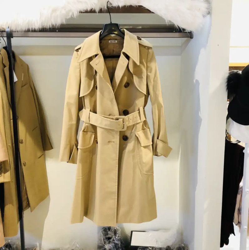 Miu Miu Miu Miu Khaki Cotton Women's Trench Coat 0089 Size M / US 6-8 / IT 42-44 - 1 Thumbnail