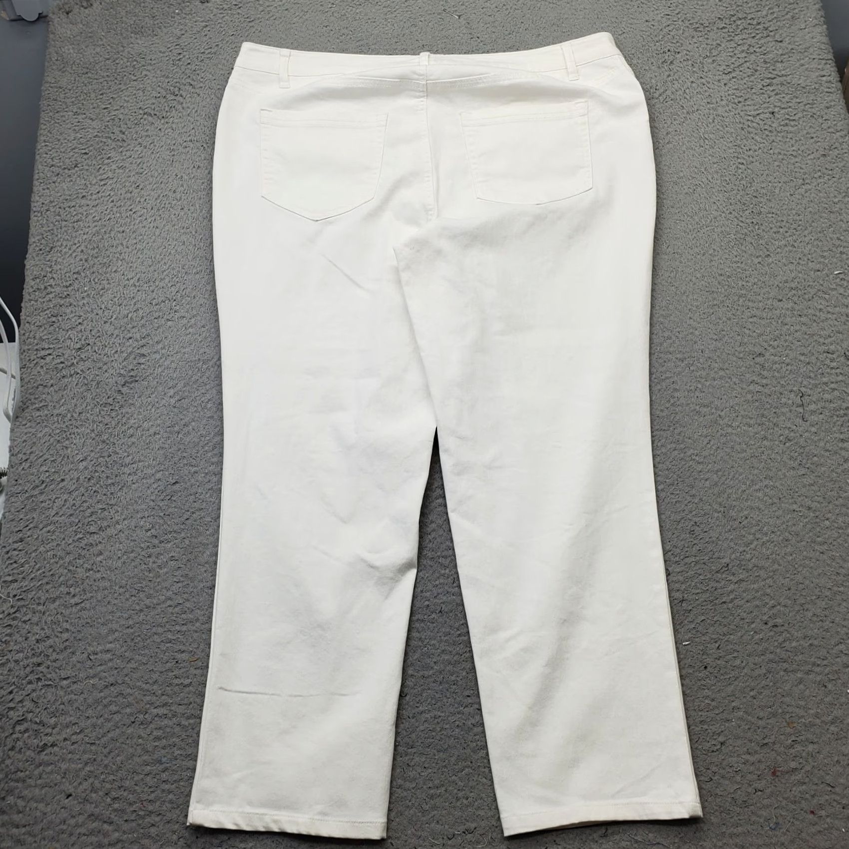 Denime Denim 24/7 Straight Jeans Womens 18W White Stretch Boho Streetwear Light Wash Denim 24/7 Womens 18W White Stretch Straight Jeans Size 40" / US 18 - 2 Thumbnail
