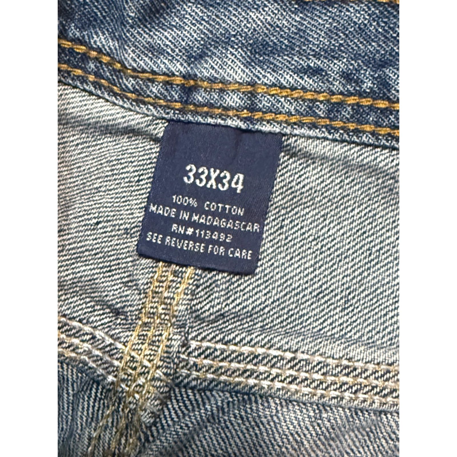 Vintage Rugged Wear Jeans Men 33x34 Blue Denim Straight Leg Pockets 5-Pocket Design Vintage No Size US 33 - 4 Thumbnail