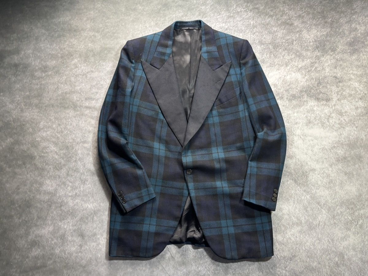 Vintage 1950s Plaid Blazer True Vintage Suit Jacket Wool 1940s Green Size 40R - 16 Thumbnail