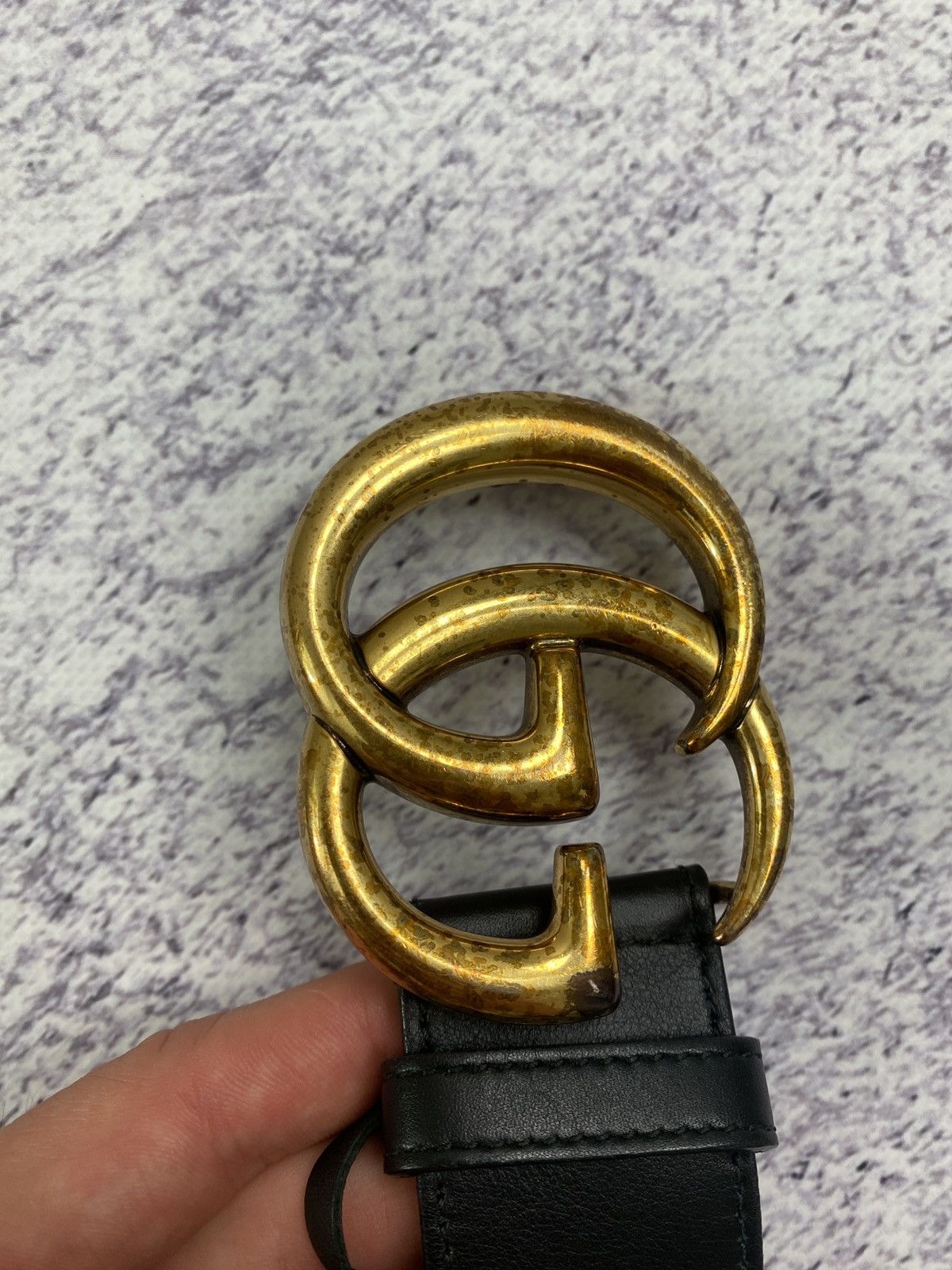 Gucci Gucci Double G Buckle Logo Leather Marmont Belt Size ONE SIZE - 9 Thumbnail