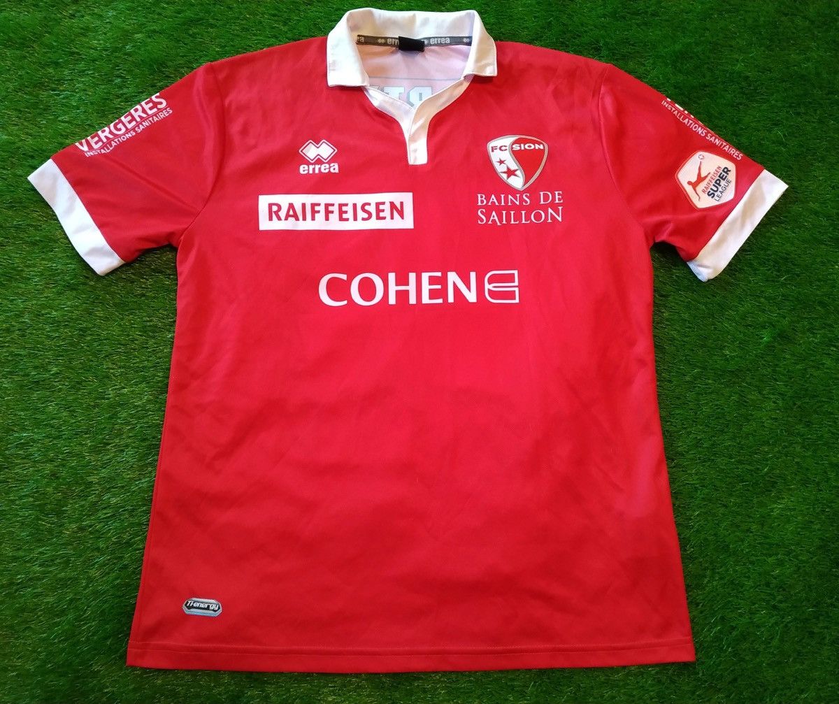 Errea FC Sion Switzerland #6 match worn player issued shirt Size US M / EU 48-50 / 2 - 1 Thumbnail
