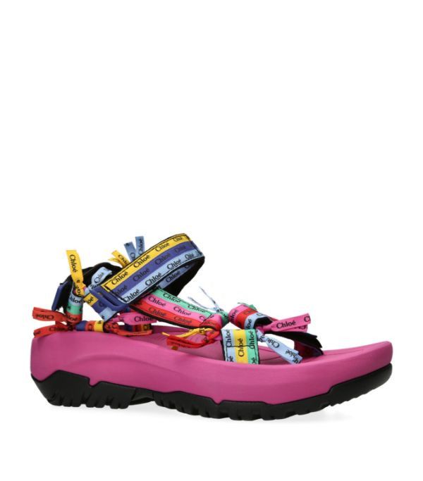 Chloe o1loc1c1024 Chloe X Teva Flat Sandal in Multicolor/Pink Size US 8 / IT 38 - 2 Thumbnail