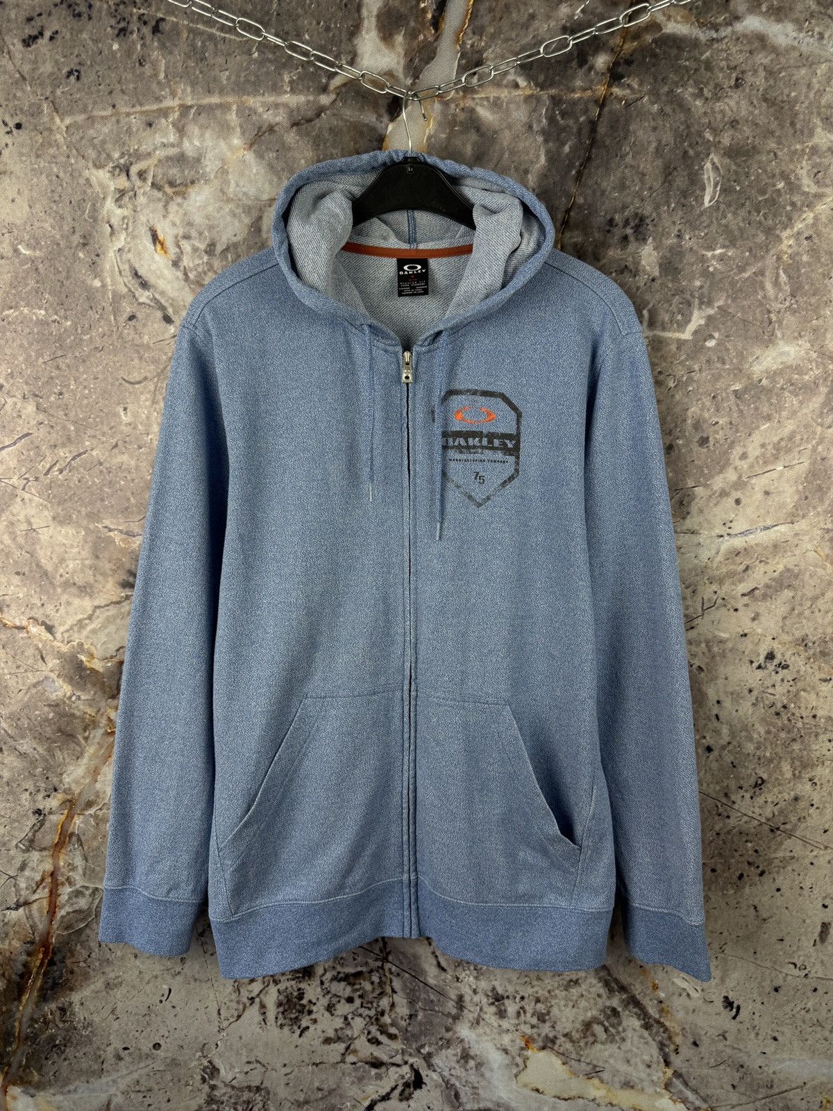Oakley Full Zip Hoodie Light Blue Sweatshirt Men’s Size XL