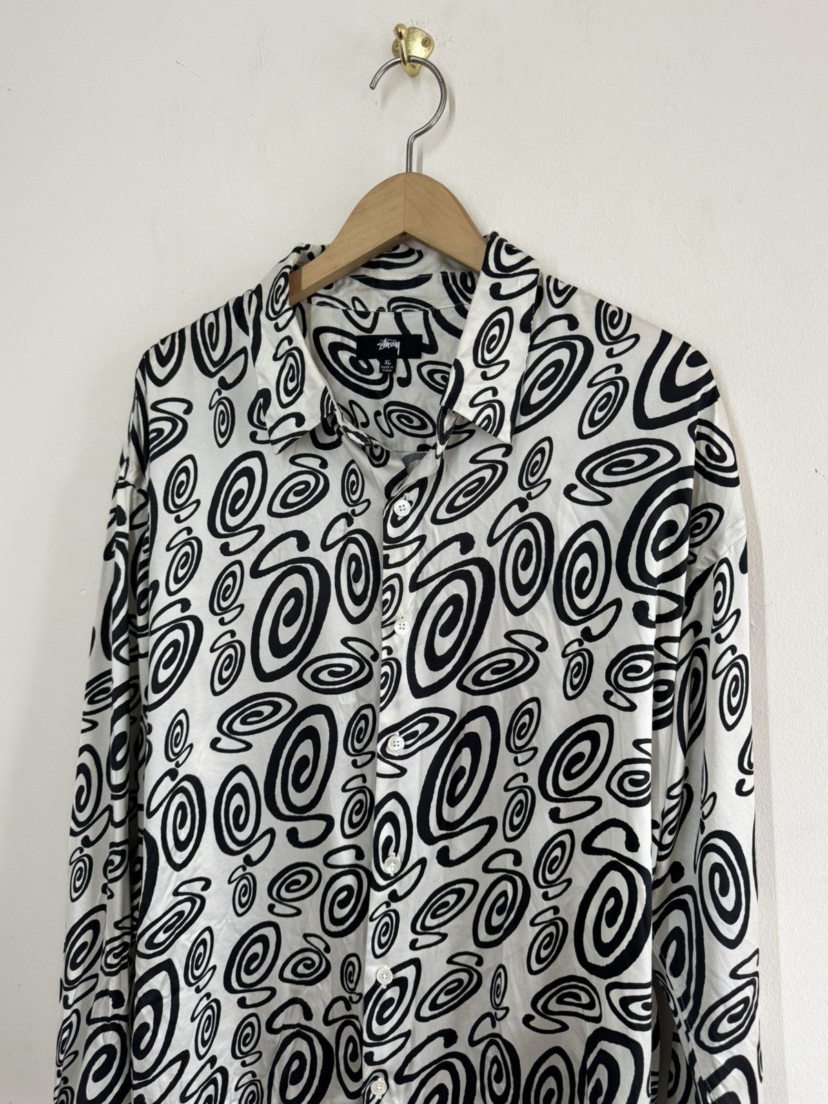 Stussy Stüssy Swirly S Silk Shirt XL 100% Silk Camp Collar Size US XL / EU 56 / 4 - 2 Thumbnail