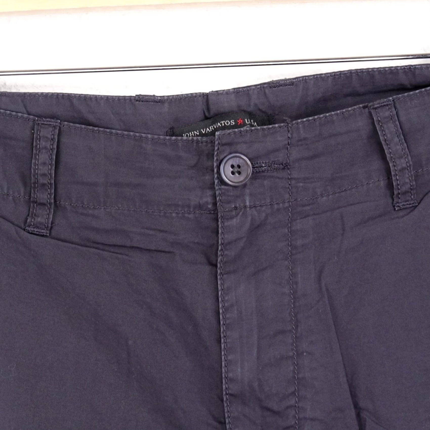 John Varvatos VINTAGE John Varvatos Star USA Mens Lightweight Knit Shorts Cotton Welt Pockets Black 33 Size US 33 - 2 Thumbnail