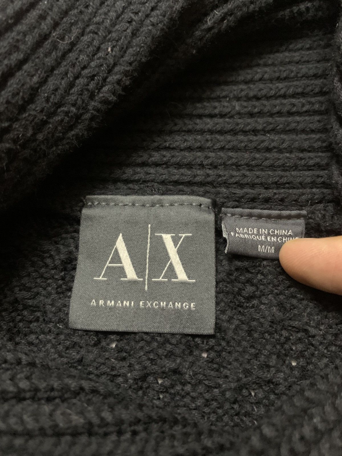Armani Exchange Armani Exchange Cable Knit Avantgarde Black Size US M / EU 48-50 / 2 - 7 Thumbnail
