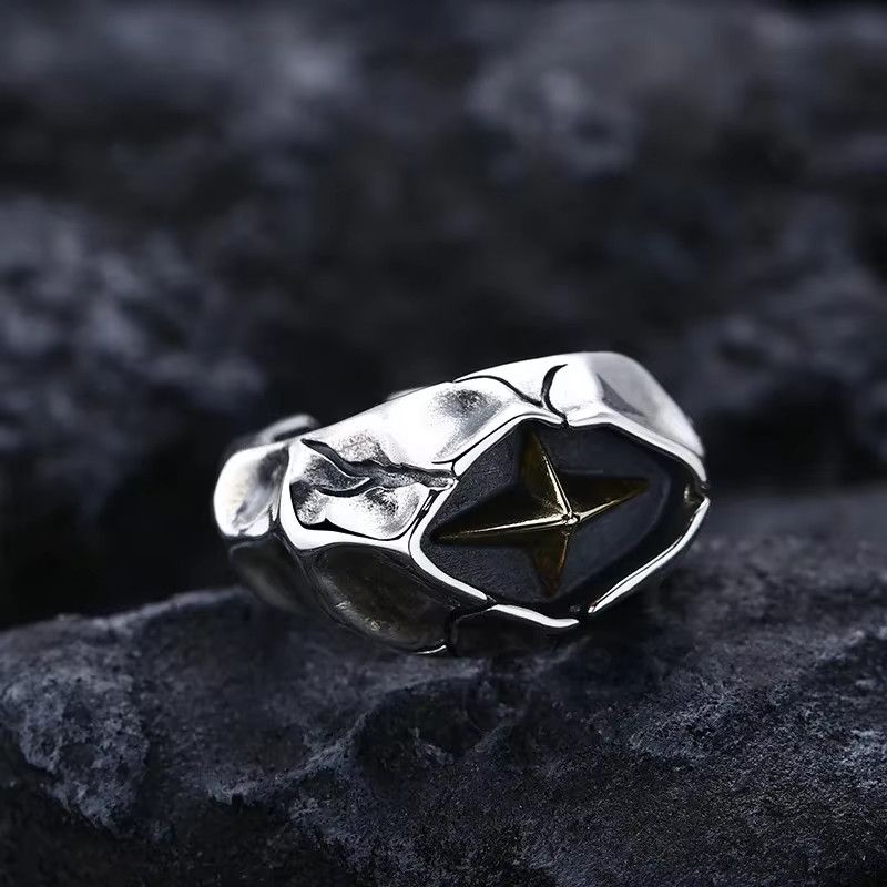 Jewelry Retro Cracking Star Ring Size ONE SIZE - 2 Thumbnail