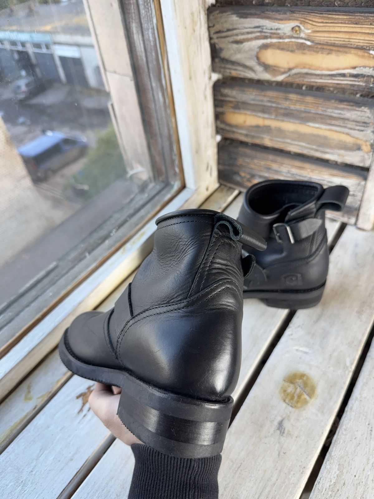 Sendra Sendra 7998 Biker Engineer Boots Black Leather Spain Size US 7 / EU 40 - 4 Thumbnail