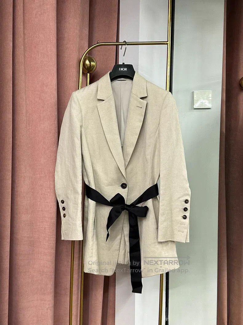 Brunello Cucinelli Brunello Cucinelli Tie Belt Suit Jacket Jacket Size XS / US 0-2 / IT 36-38 - 1 Thumbnail