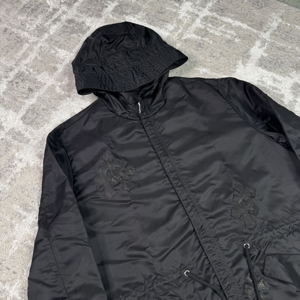 Chrome Hearts Chrome hearts nylon cross patch fishtail zip up parka jacket Size US L / EU 52-54 / 3 - 6 Thumbnail