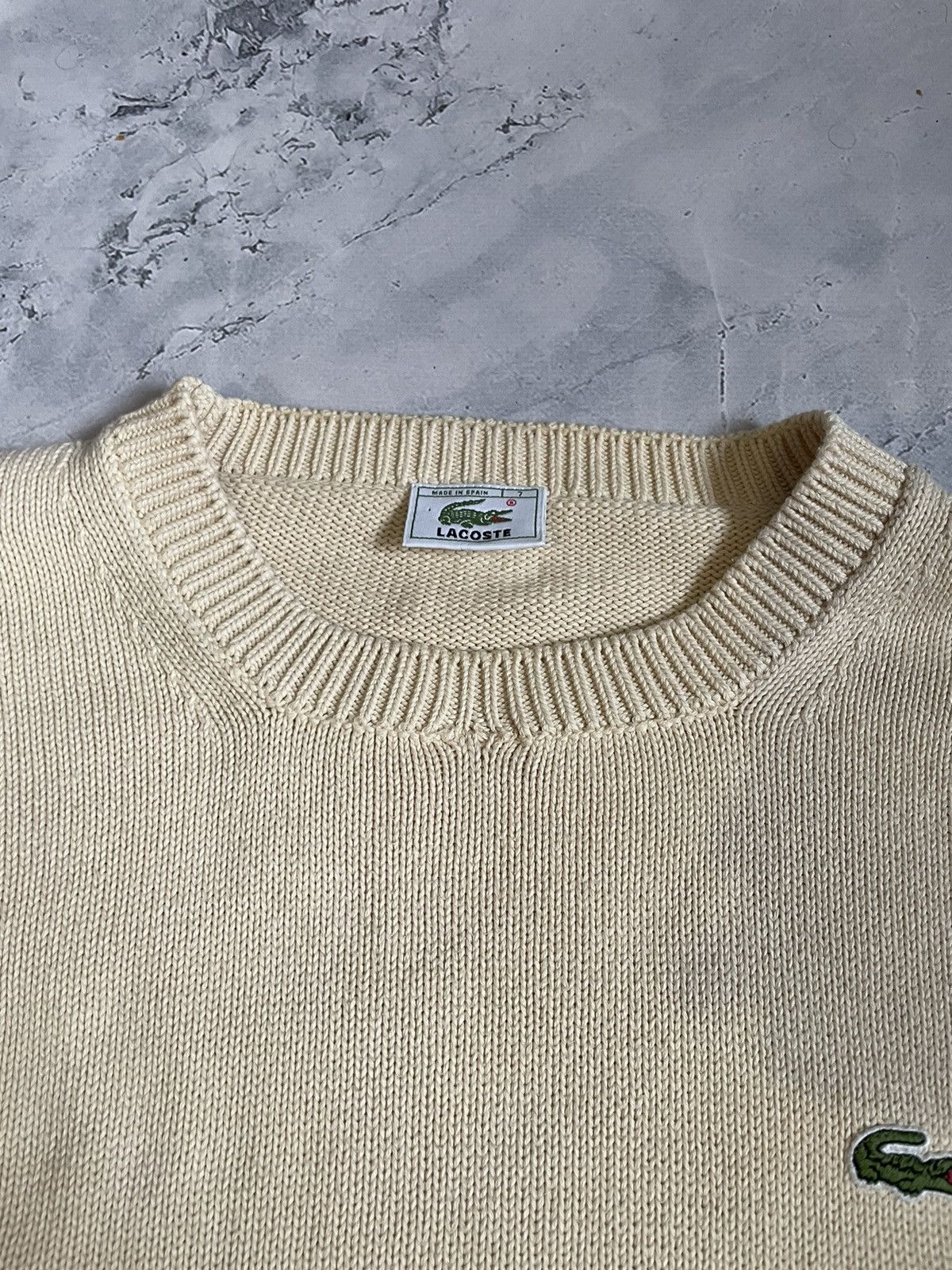 Lacoste Mens Vintage Lacoste Knit Sweater Size US XL / EU 56 / 4 - 3 Thumbnail