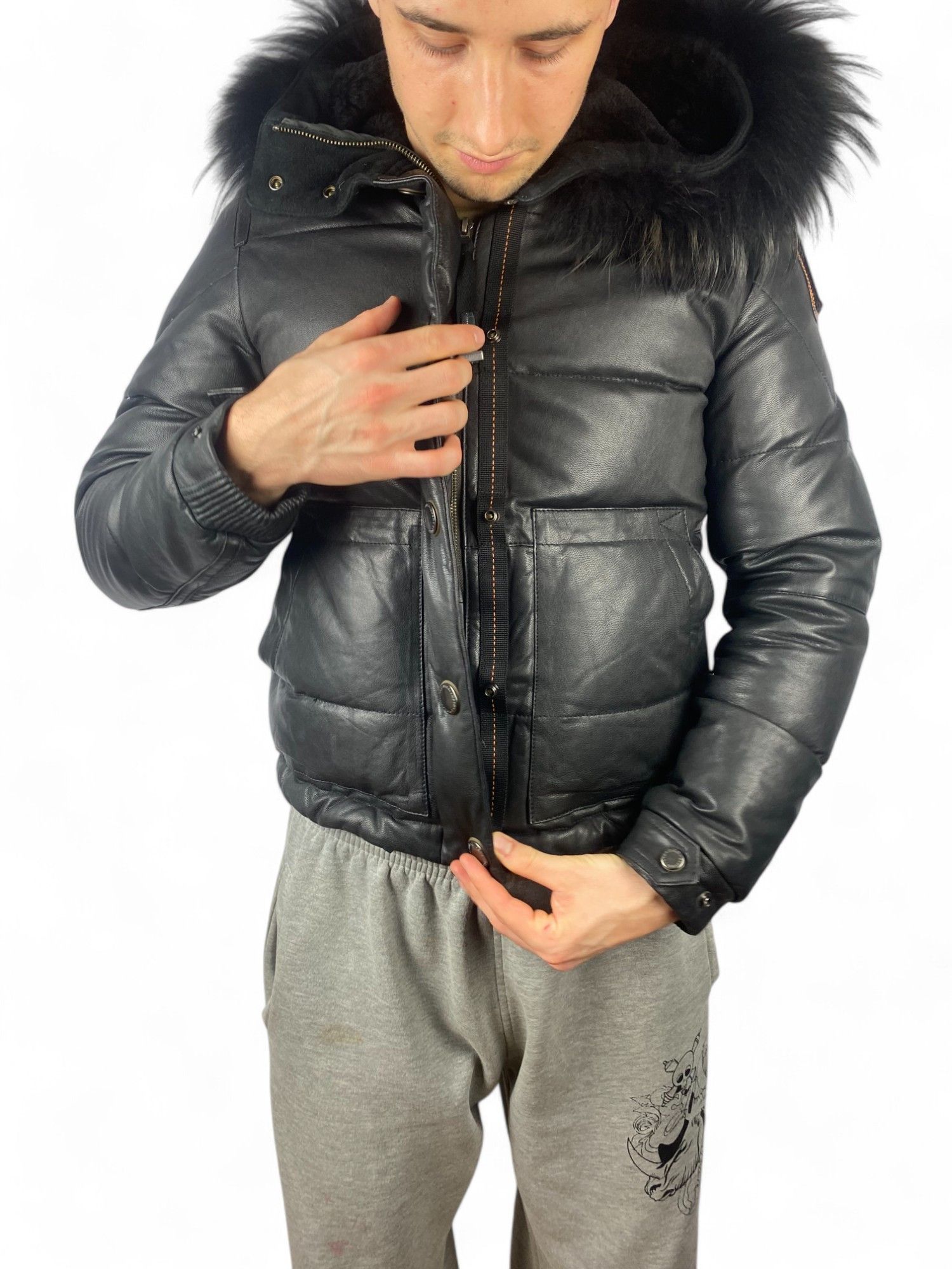Parajumpers distressed leather parajumpers puffer jacket down feather Size S / US 4 / IT 40 - 8 Thumbnail
