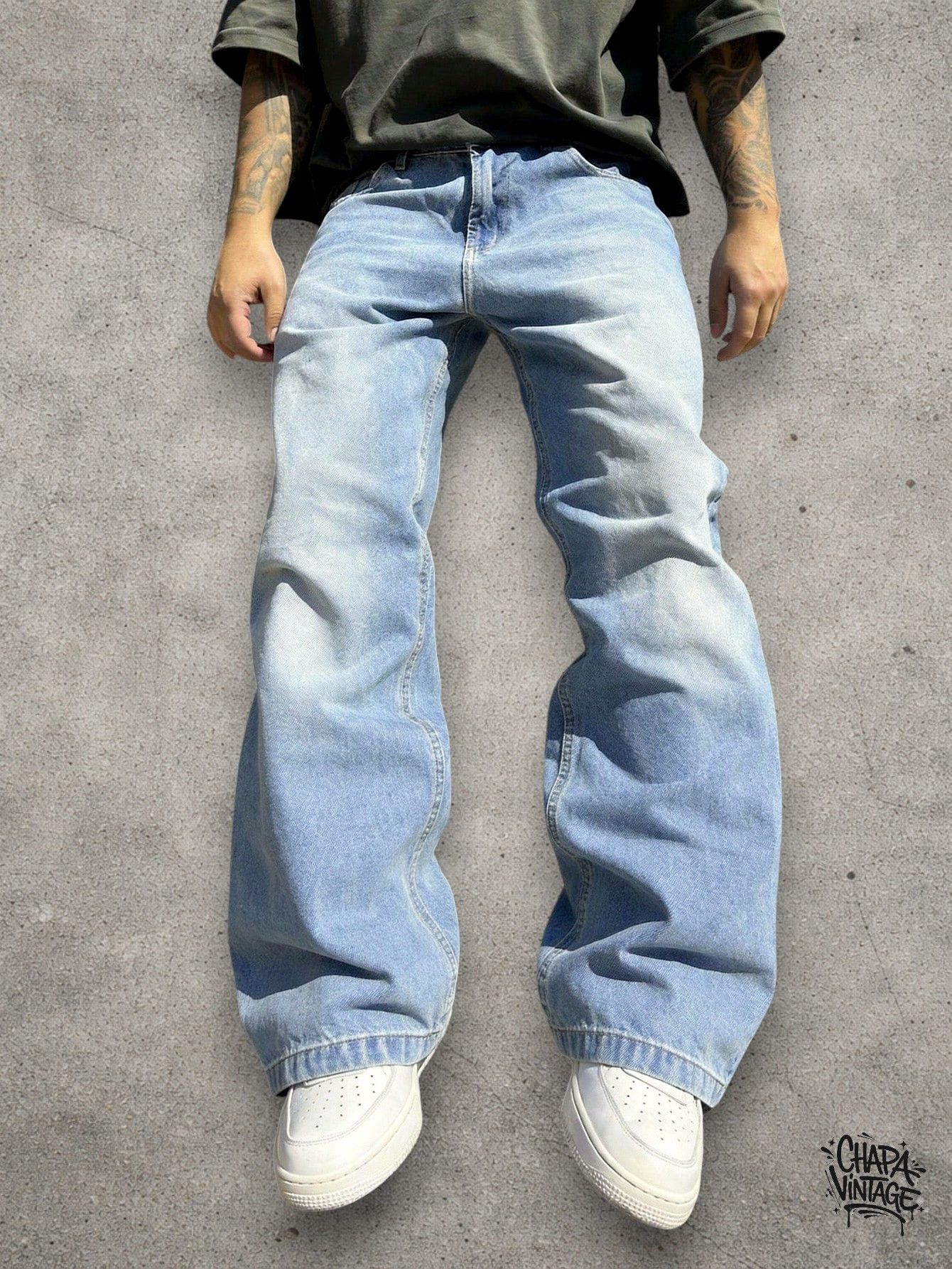 Vintage Washed stacked light jeans Size US 32 / EU 48 - 3 Thumbnail