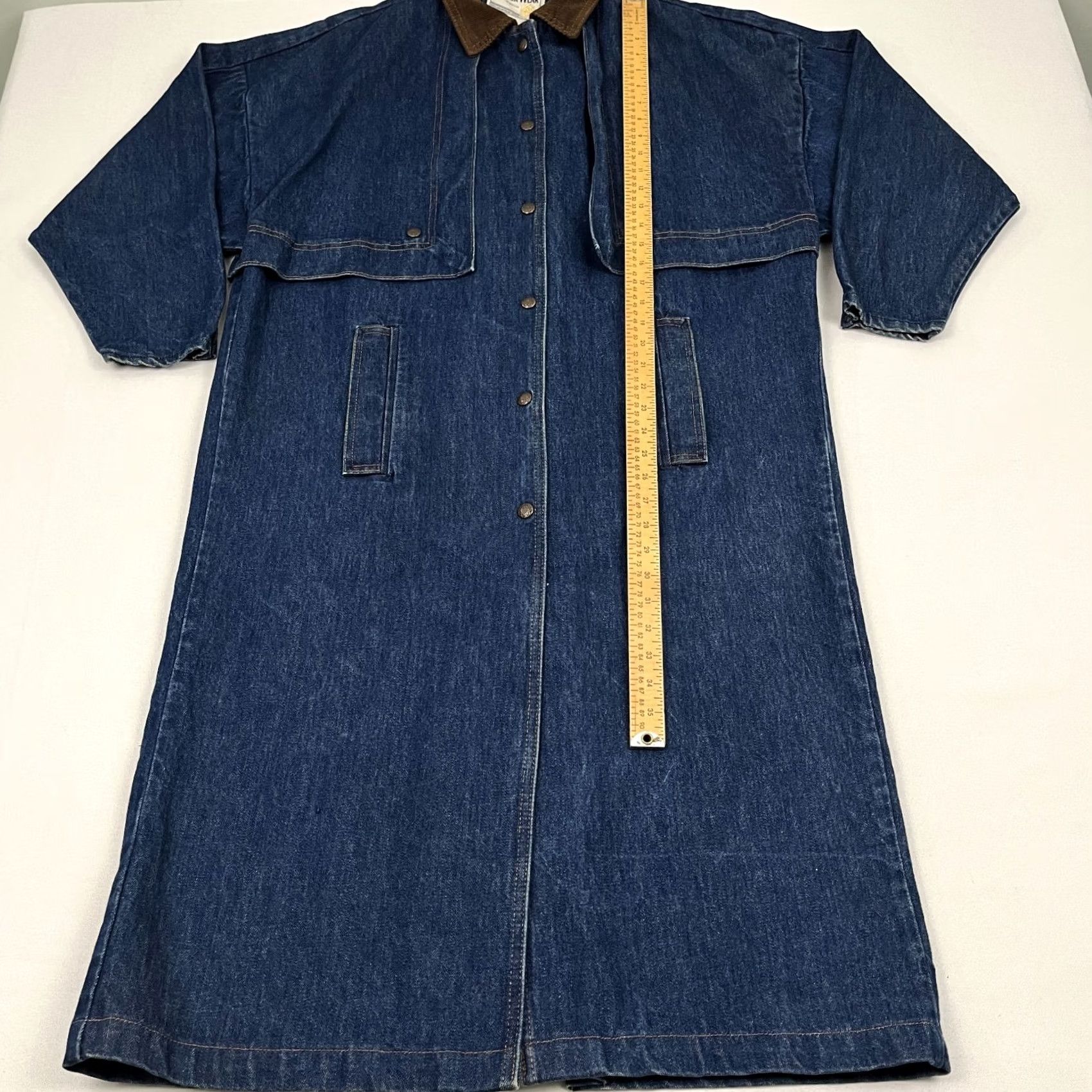 Denime VTG Pioneer Wear Long Denim Jacket Size 12 L/XL Jacket Women Blue 90s Rockability Size XL / US 12-14 / IT 48-50 - 4 Thumbnail