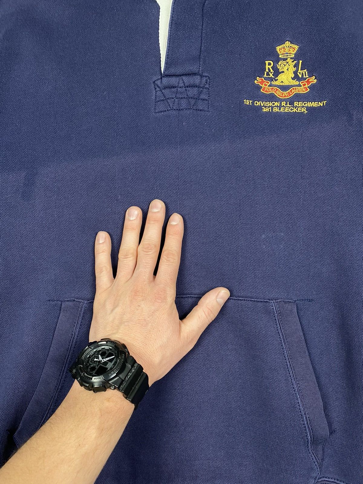 Polo Ralph Lauren Vintage 90s Polo Ralph Lauren Faded Blue Rugby Hoodie Size US L / EU 52-54 / 3 - 7 Thumbnail