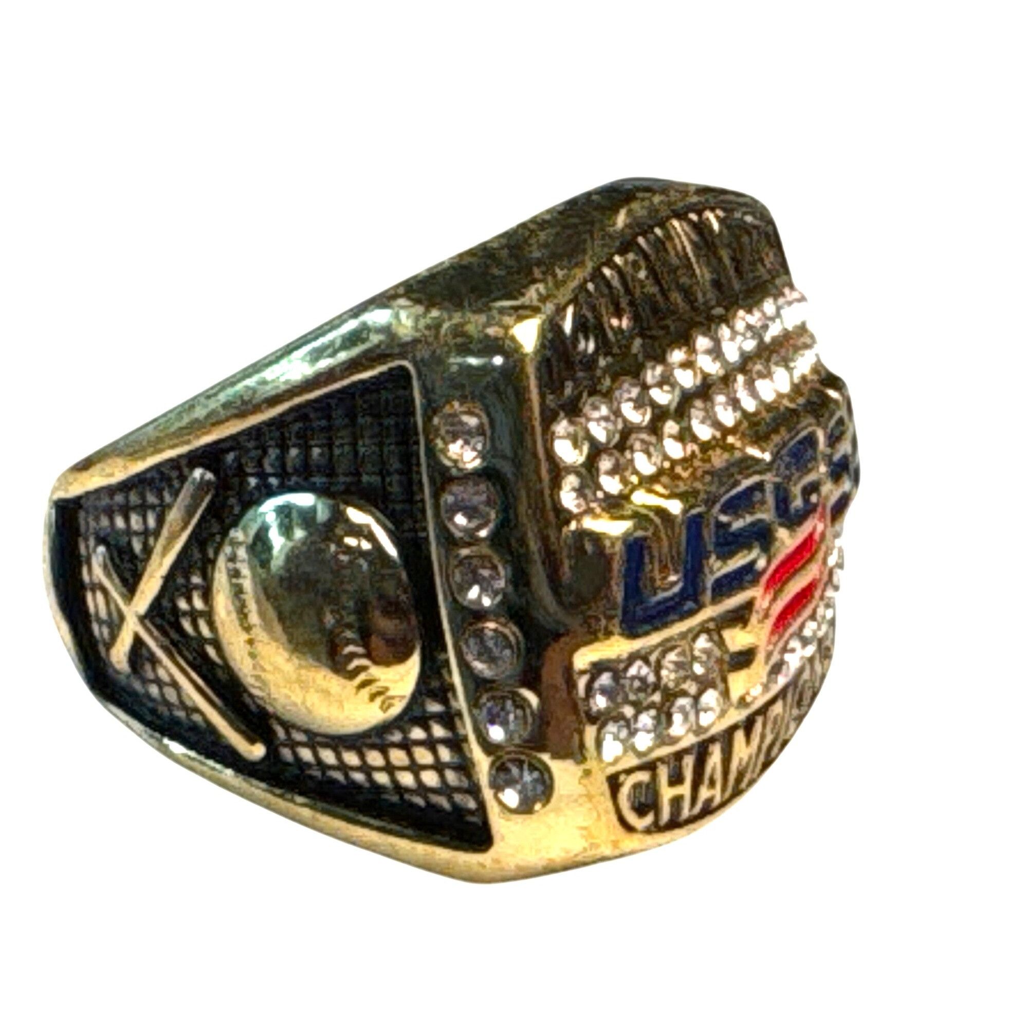 Jewelry Baseball USSSA Tournament Champions Ring Size 8 Play Bat Bal Size ONE SIZE - 1 Thumbnail