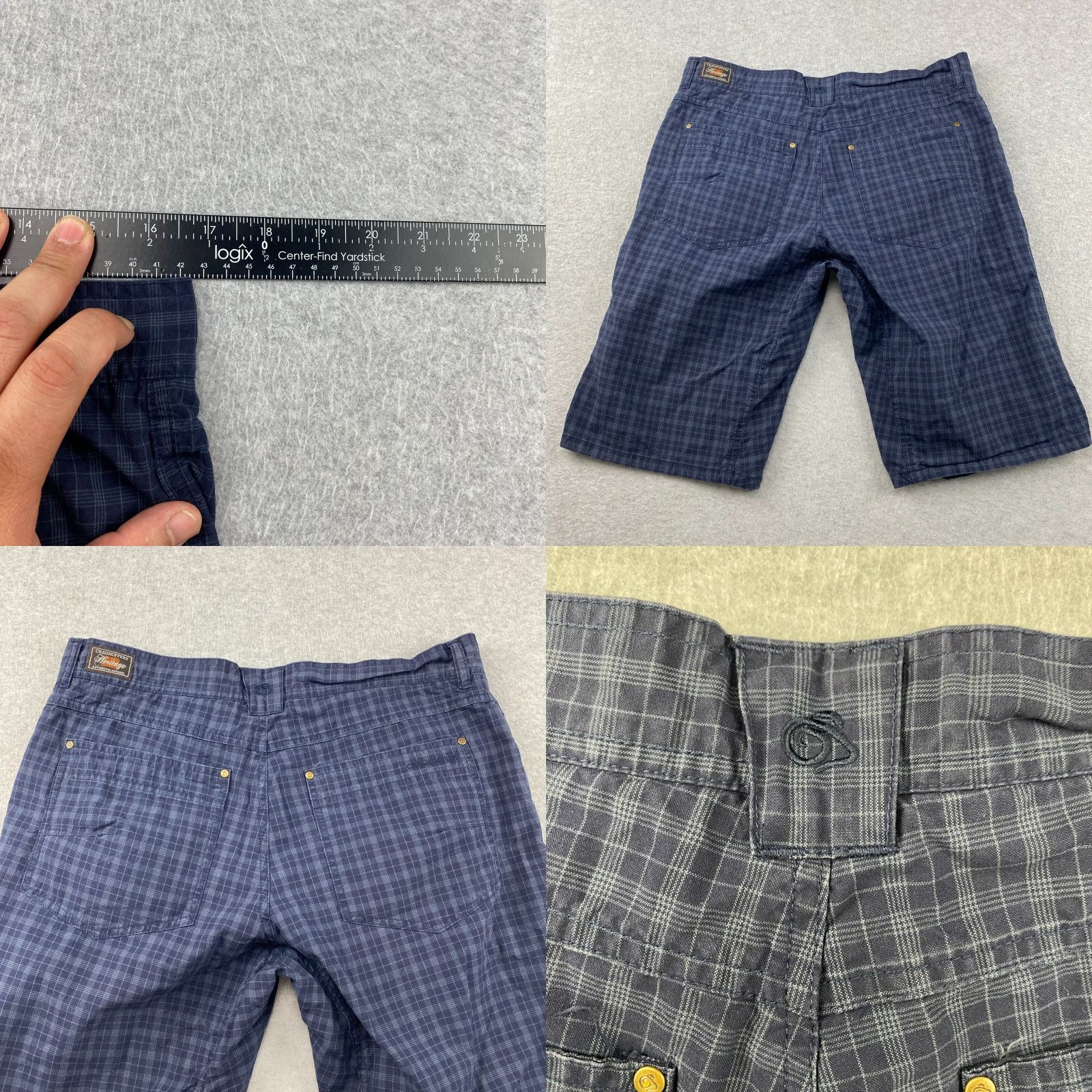 Vintage Craghoppers Shorts Mens 34 Blue Check Plaid Flat Front Pockets Glasses Wipe Size US 34 / EU 50 - 8 Thumbnail