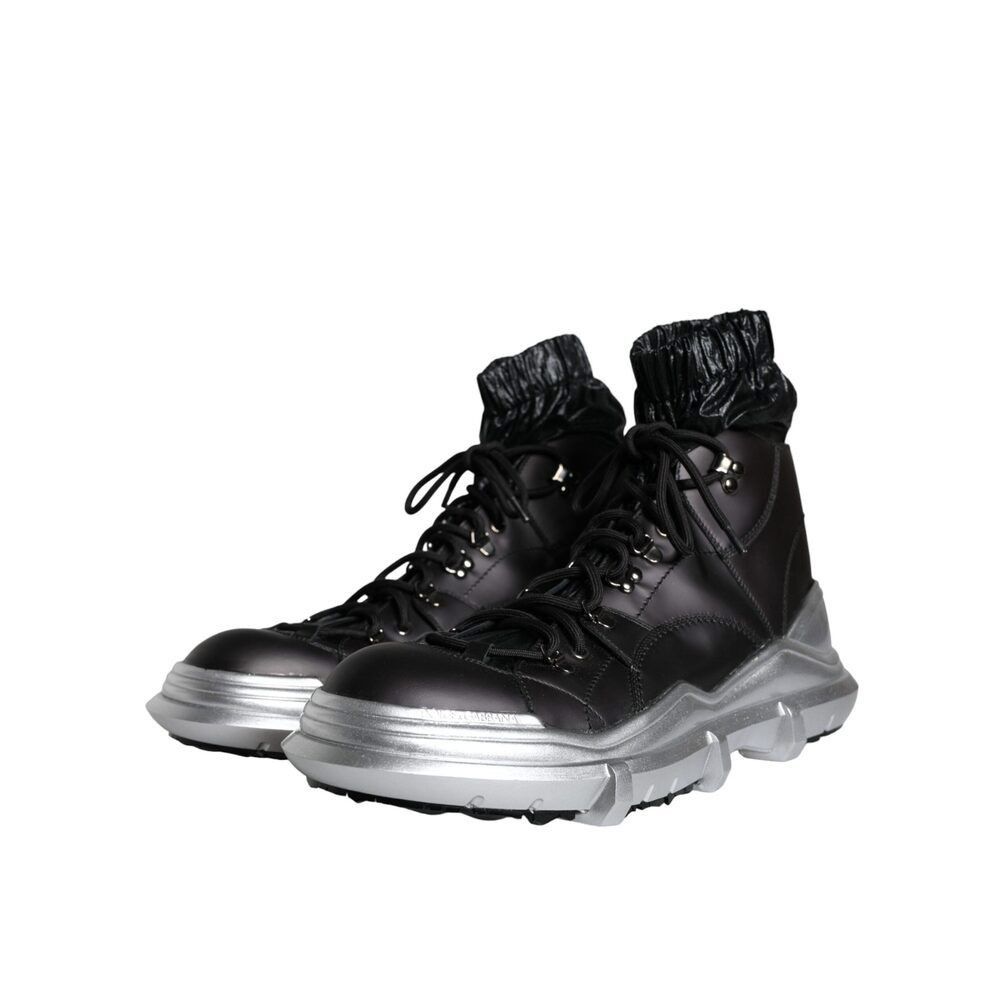 Dolce & Gabbana Dolce & Gabbana Black Nylon Galileo High Top Sneakers Shoes Size US 11 / EU 44 - 3 Thumbnail