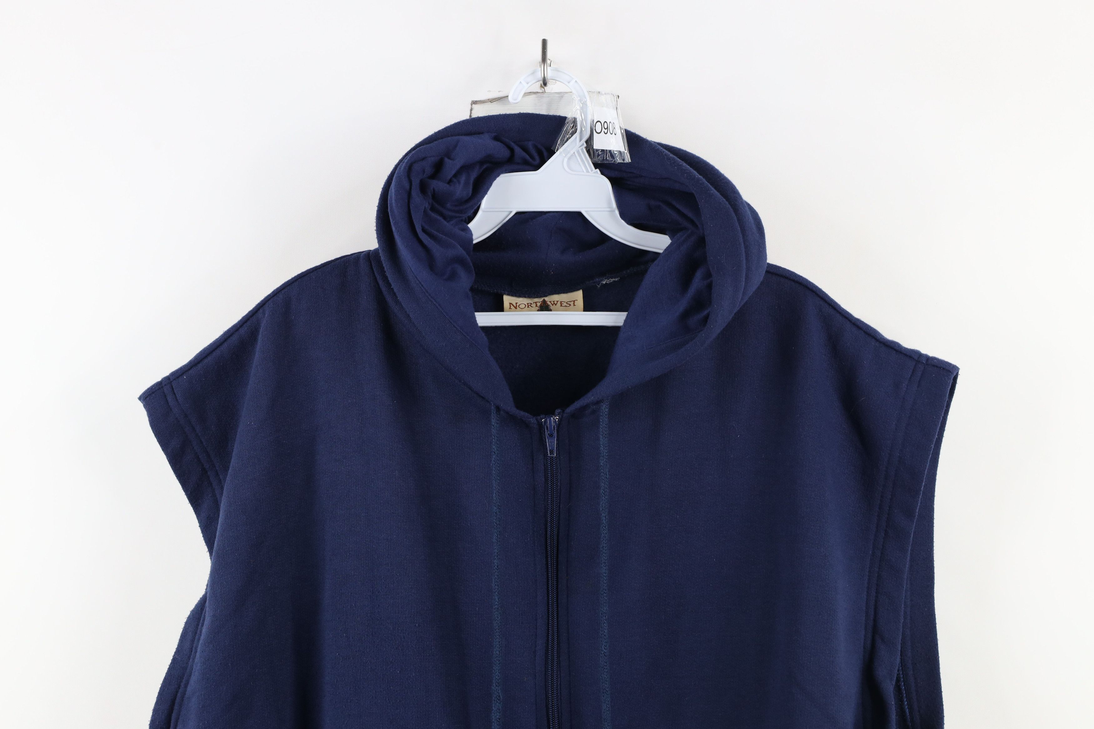 Vintage Vintage 90s Streetwear Sleeveless Muscle Full Zip Hoodie Size US XXL / EU 58 / 5 - 2 Thumbnail