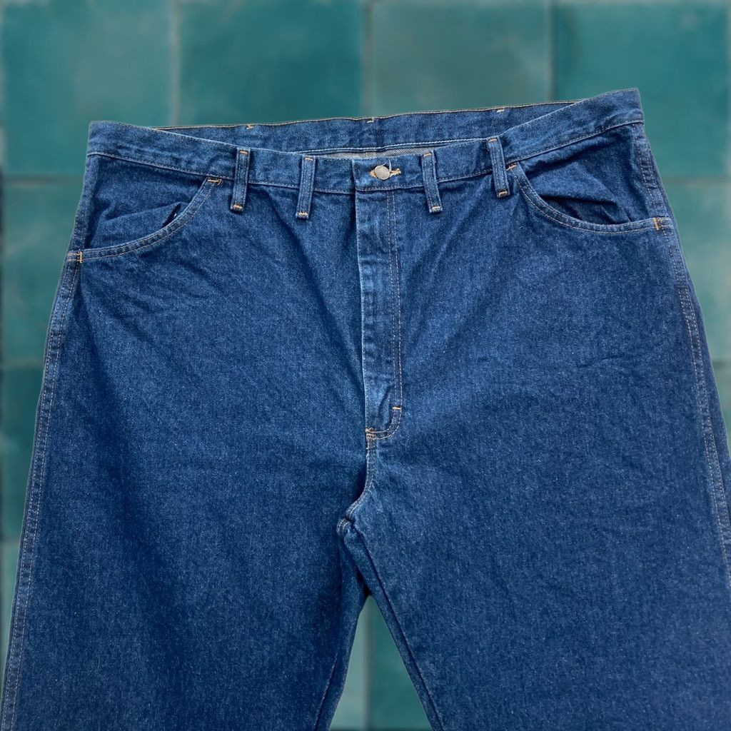 Denime Rustler Mens 44x30 Blue Denim Straight Jeans NWT Medium Wash Regular Rise 30 Inseam Size 44 44x30 Jeans Mens Size US 44 / EU 60 - 1 Thumbnail