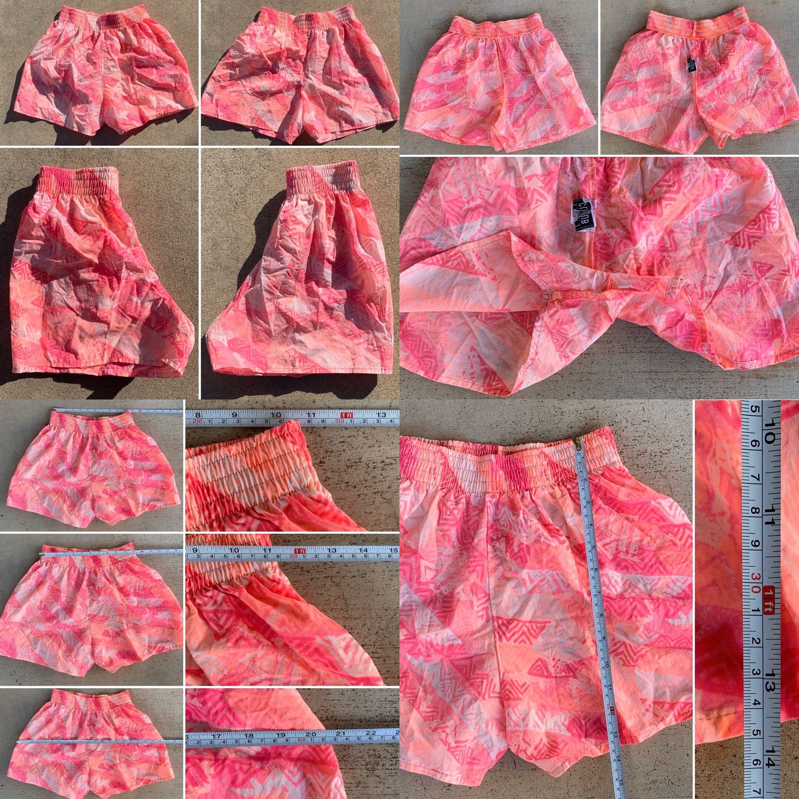 Aldo VINTAGE Italian Club Shorts By Aldo Gianne M Pink Geometric 80s 1980s Made In USA Mens Size 32" / US 10 / IT 46 - 8 Thumbnail