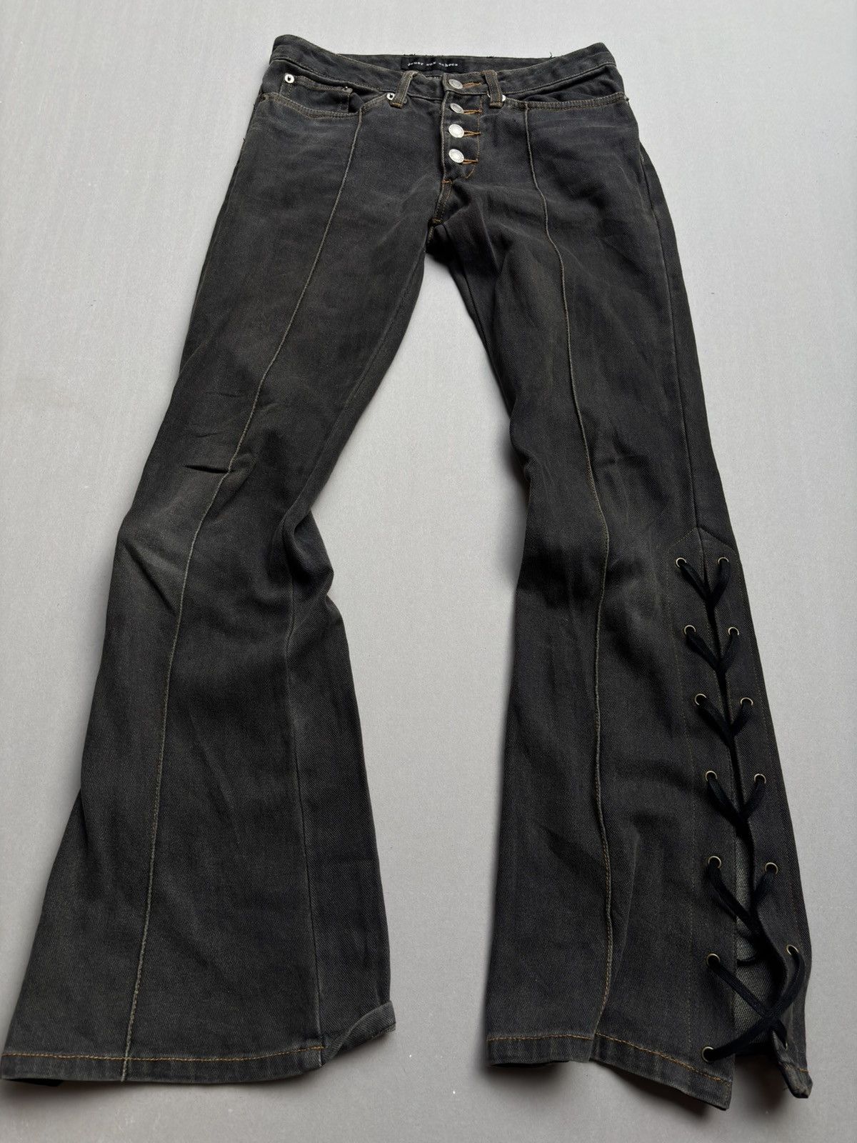 Japanese Brand JOVER lace up flare jeans Size US 28 / EU 44 - 1 Thumbnail