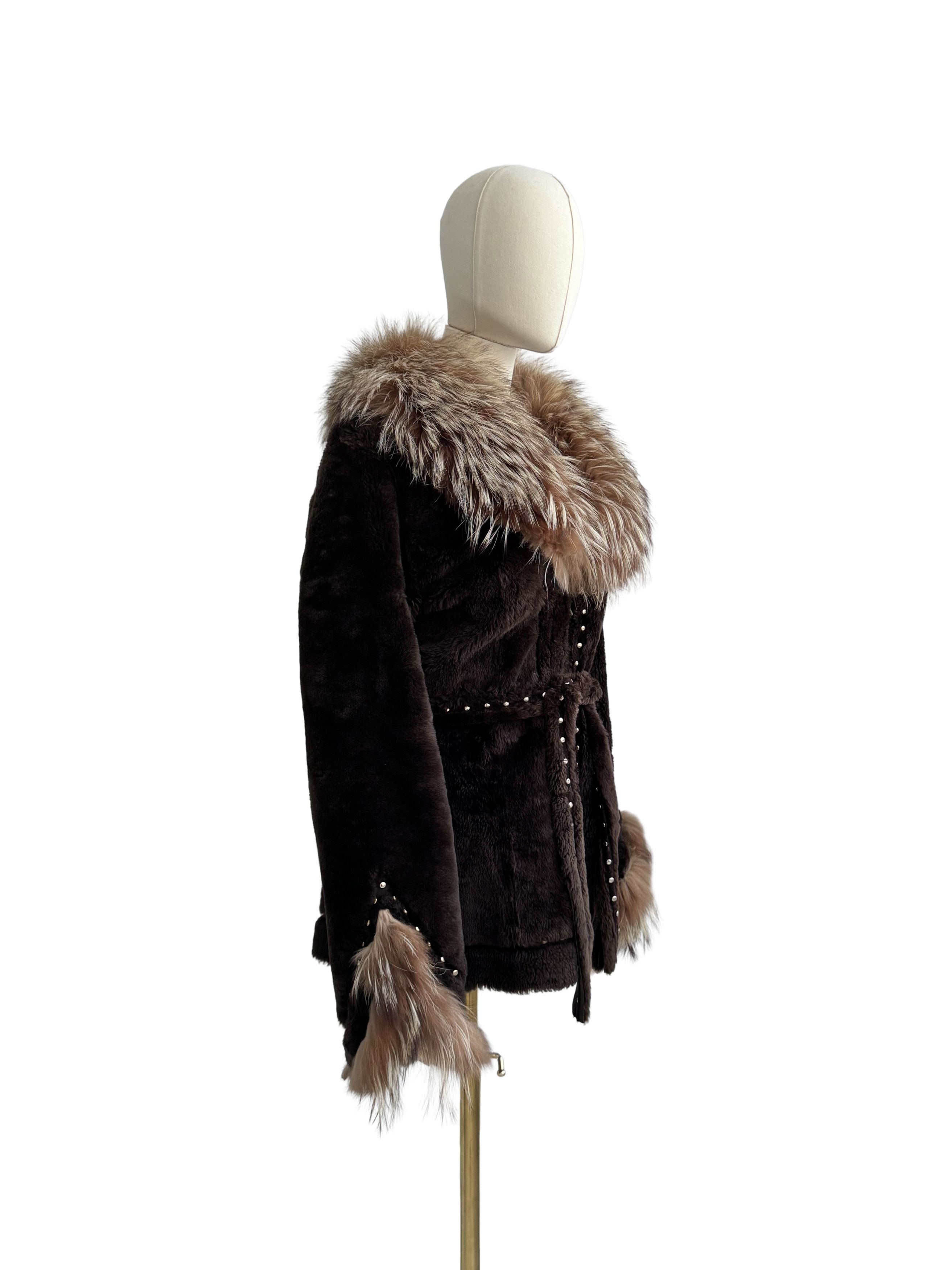 Vintage Real Leather/Sheepskin Jacket With Real Fur Details