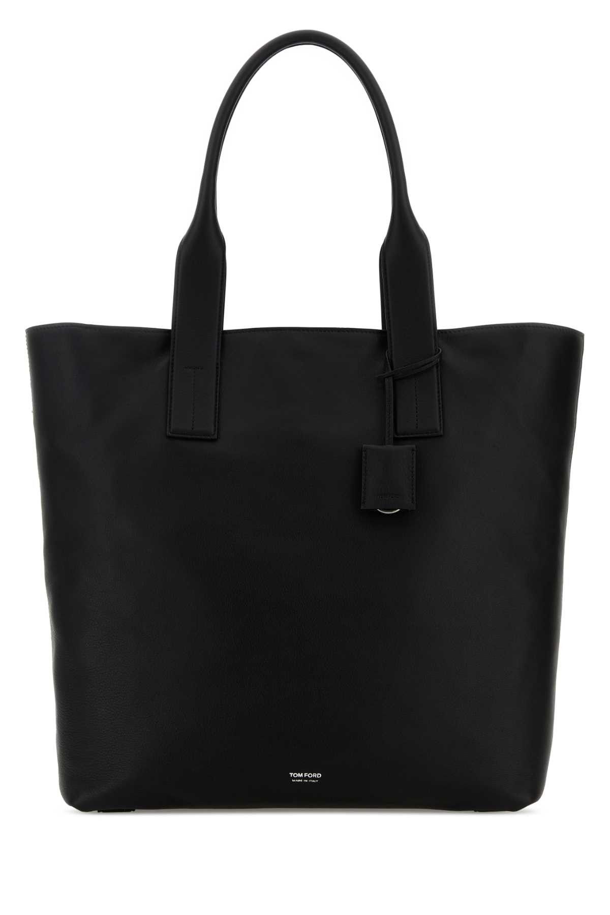 Tom Ford Black Leather Shopping Bag Size ONE SIZE - 1 Thumbnail