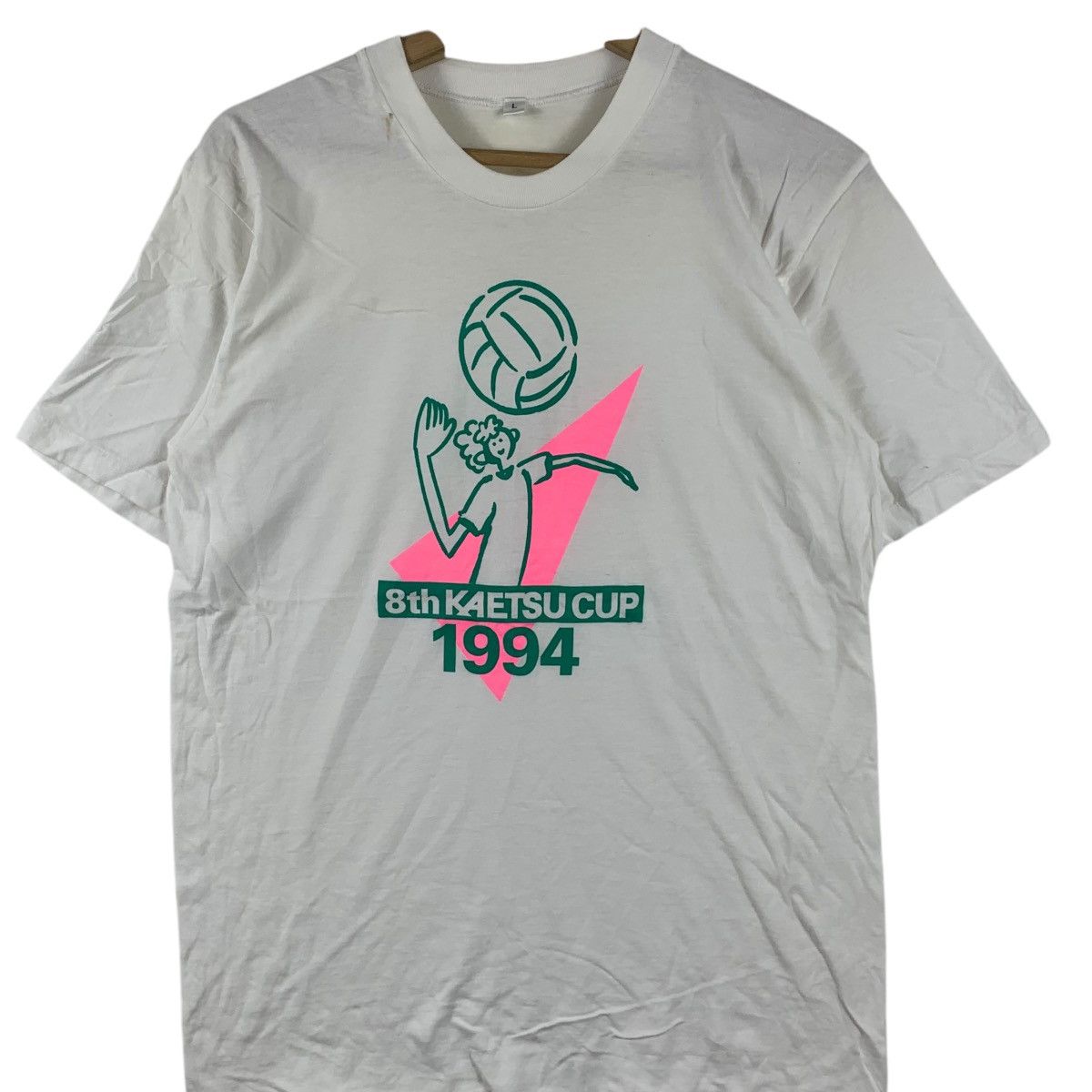 Vintage Vintage 1994 KAETSU UNIVERSITY VOLLEYBALL Cup Tee Shirt Size US L / EU 52-54 / 3 - 3 Thumbnail