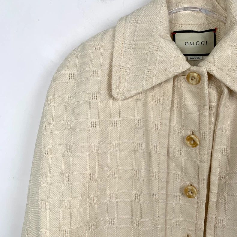 Gucci Gucci Size 36 Beige cotton mixed wool cloak jacket size 36 Size US XS / EU 42 / 0 - 3 Thumbnail