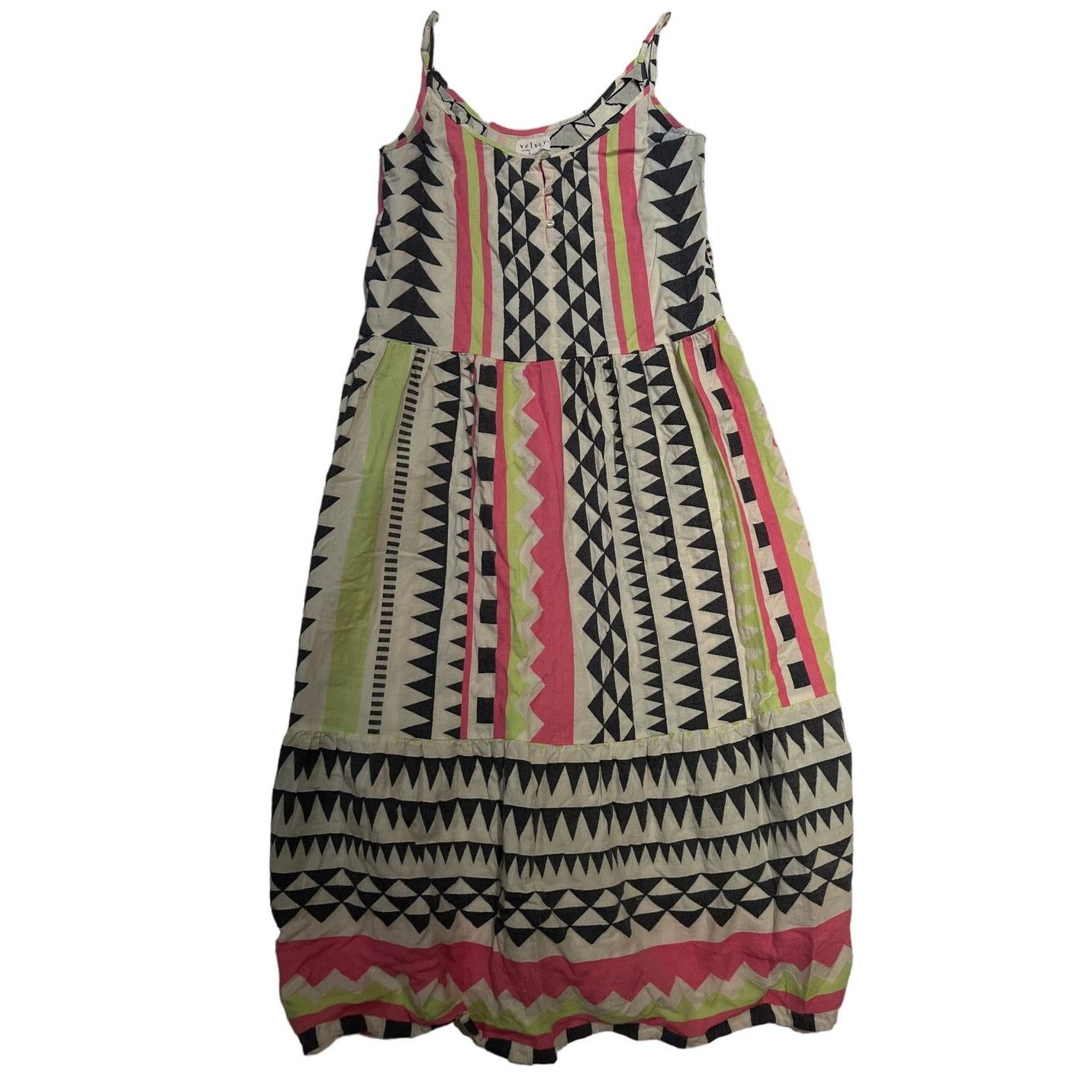 Velvet Velvet Graham & Spencer Large Neon & Black Geometric Dress Size L / US 10 / IT 46 - 6 Thumbnail