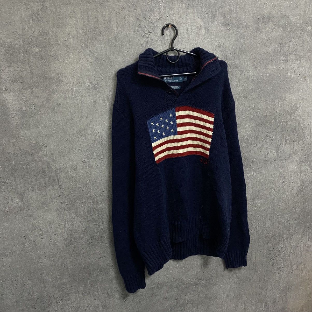 Polo Ralph Lauren Vintage Polo Ralph Lauren USA Flag 1/4 Zip Sweater Size US L / EU 52-54 / 3 - 3 Thumbnail