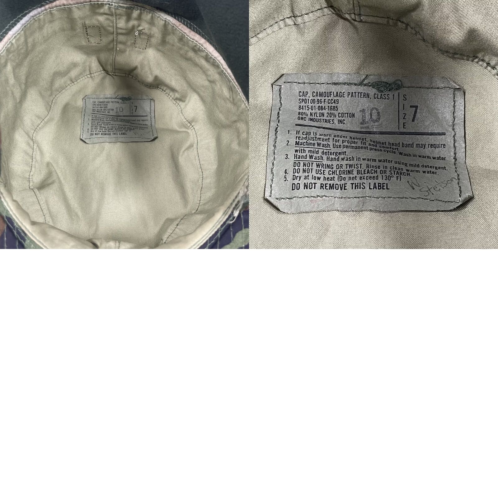 Vintage VINTAGE Combat Cadet Hat Camouflage Fitted Size 7 Military Cap Nylon Cotton Blend Size ONE SIZE - 8 Thumbnail