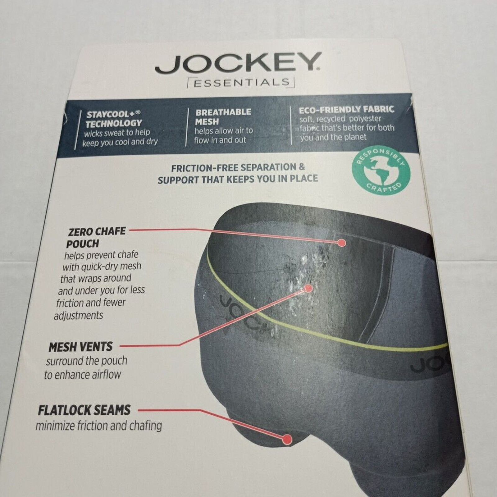 Jockey Jockey Essentials Men's Zero Pouch Boxer Brief 6" Ins 3 Pack Size 32 - 4 Thumbnail