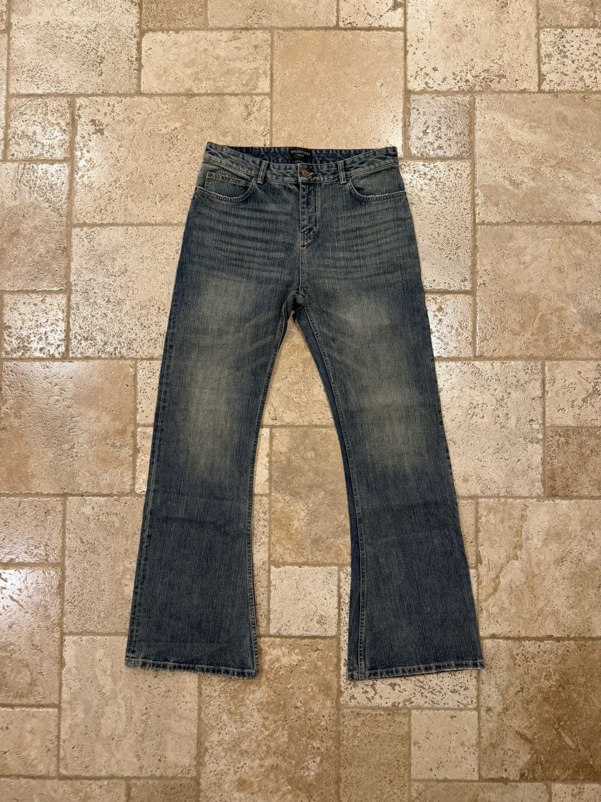 Balenciaga Balenciaga Demna Bootcut Flared 2023 Stone Wash Denim Jeans Size US 34 / EU 50 - 7 Thumbnail