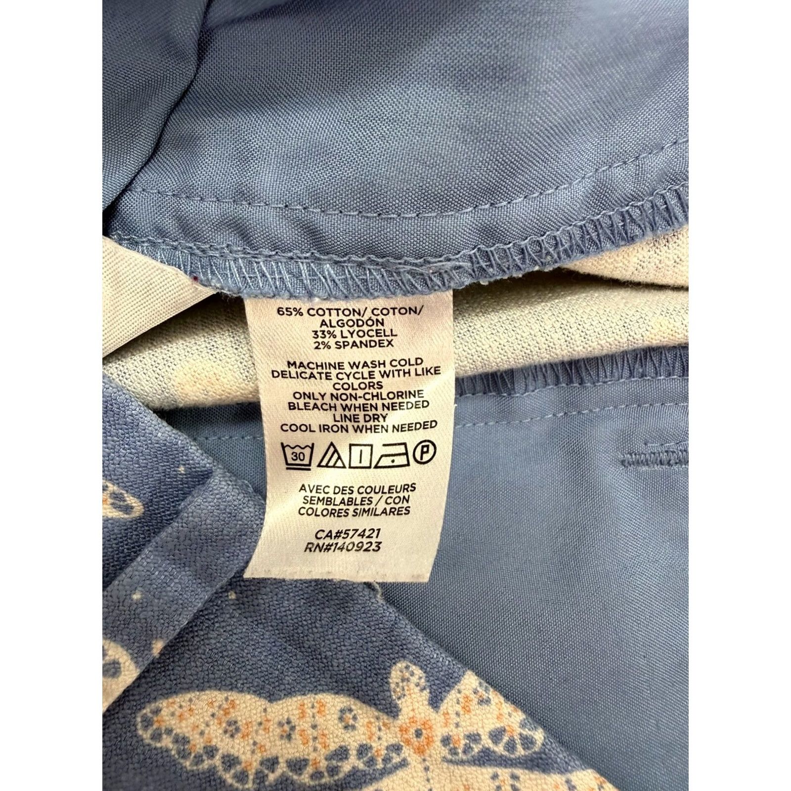 Ann Taylor Ann Taylor Loft Womens Shorts Size 12 Blue Dragonfly Chino Linen Size 34" / US 12 / IT 48 - 6 Thumbnail