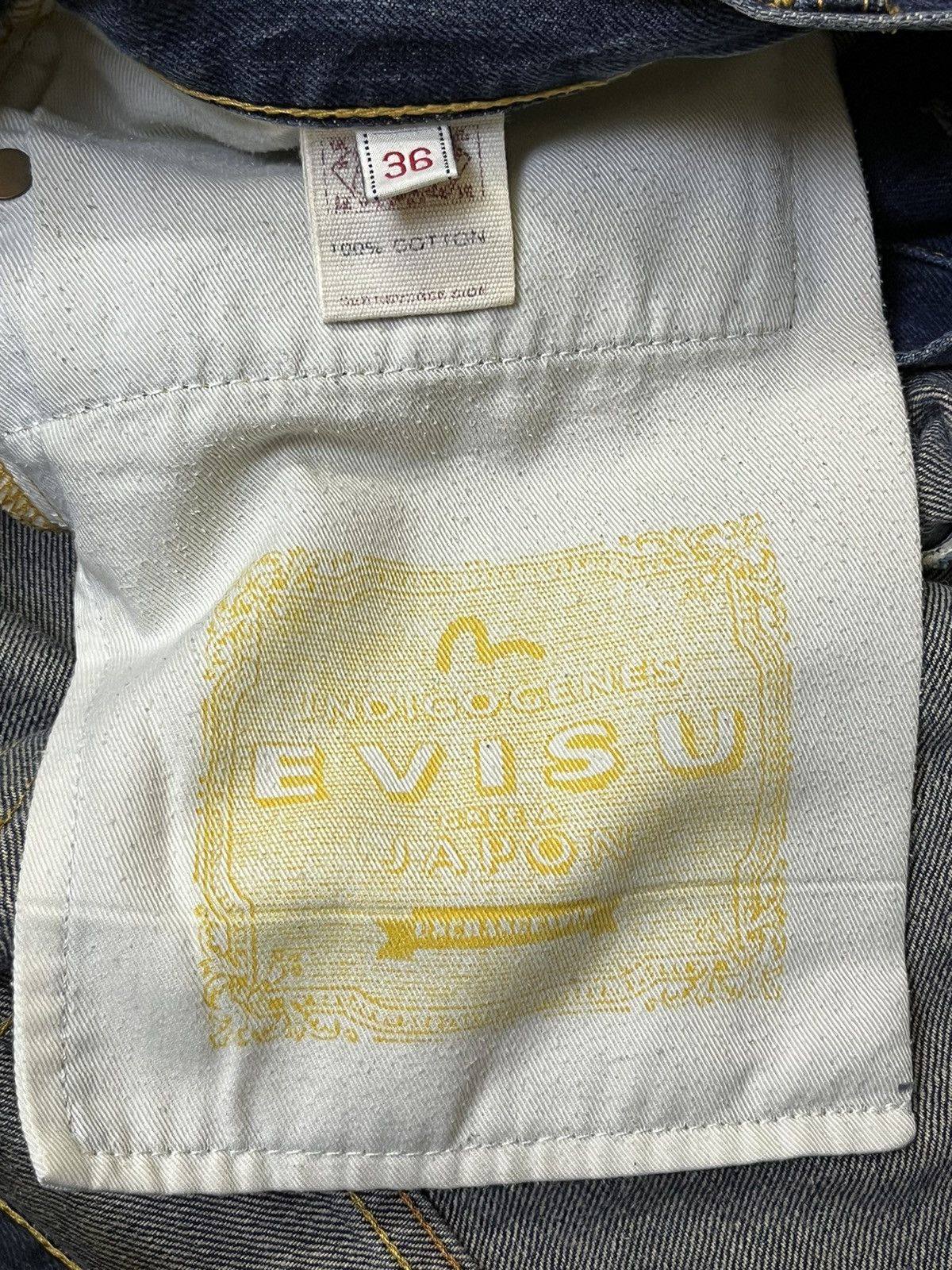 Evisu VINTAGE EVISU SEAGULL SKULL SNAKE EMBROIDERY SELVEDGE JEANS Size US 35 - 22 Thumbnail