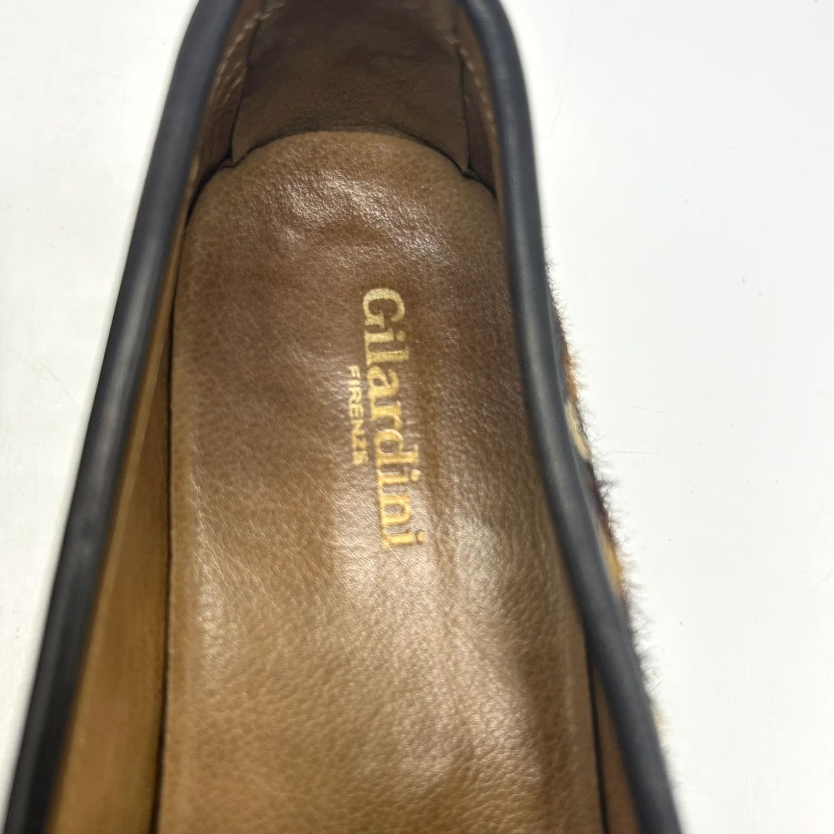 PONY Gilardini Firenze Loafers Women 8.5 Pony Hair Animal Print EU 40 Black Leather Slip On Flat Vintage No Size US 9 / IT 39 - 6 Thumbnail