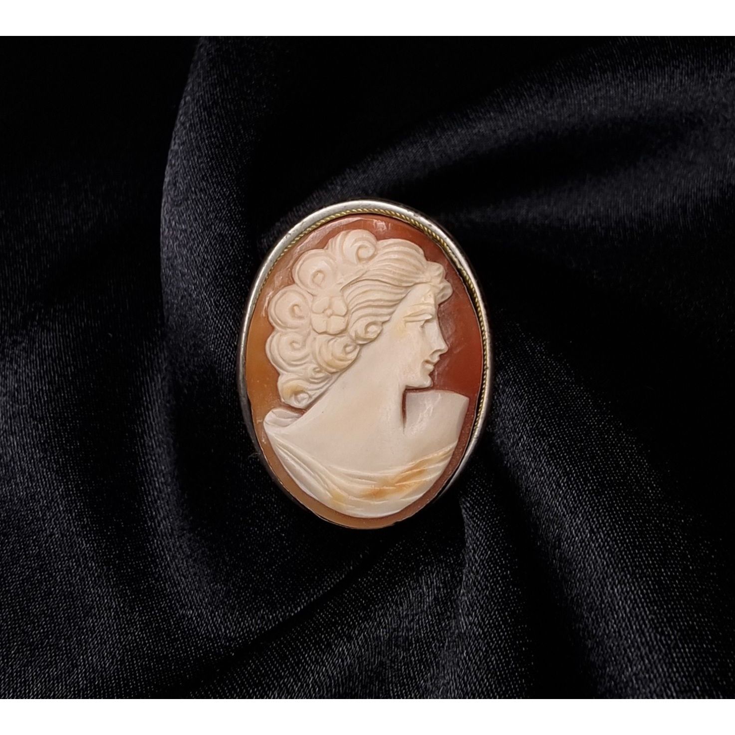 Vintage Vintage 800 Silver Real Cameo Brooch Pendant Oval Shape Eleg Size ONE SIZE - 1 Thumbnail