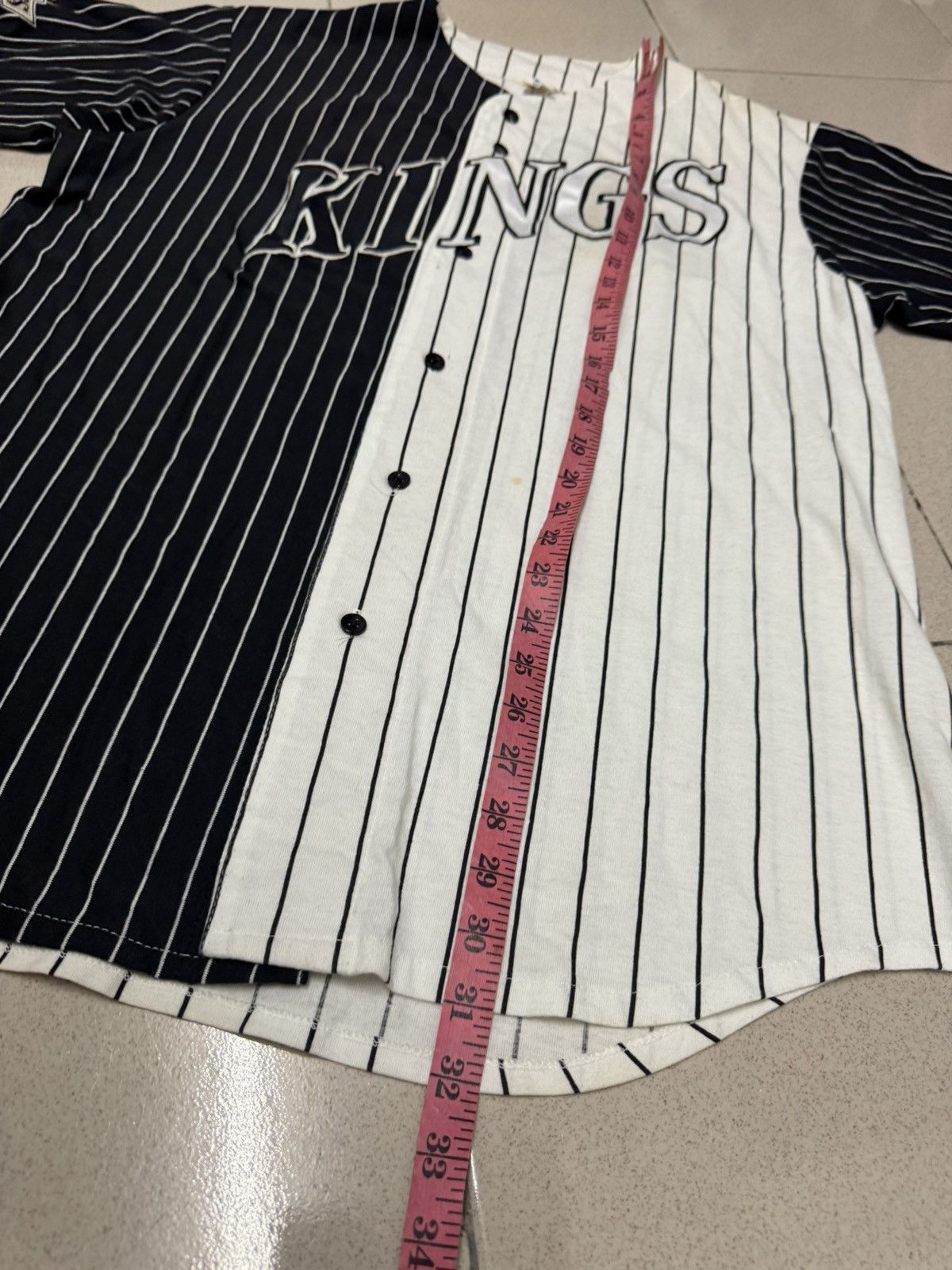 Majestic × NHL × Vintage 1980s LOS ANGELES KINGS PINSTRIPES BASEBALL JERSEY XL Size US XL / EU 56 / 4 - 3 Thumbnail