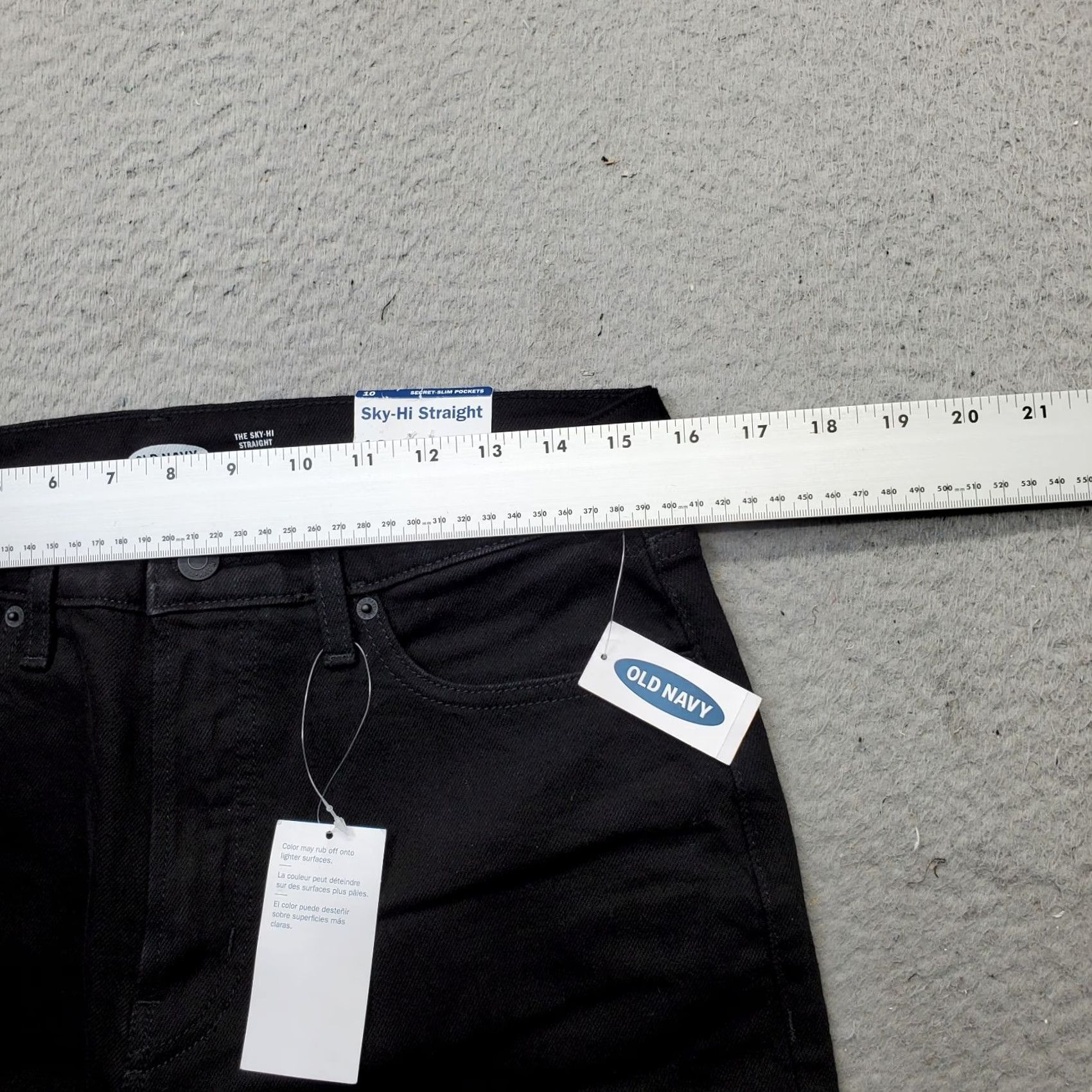 Old Navy Old Navy Jeans Womens 10 Black Stretch Slim Fit Straight Leg Extra High Rise Jeans Womens 10 Black Stretch Slim Fit Straight Vintage: No Size 32" / US 10 / IT 46 - 6 Thumbnail