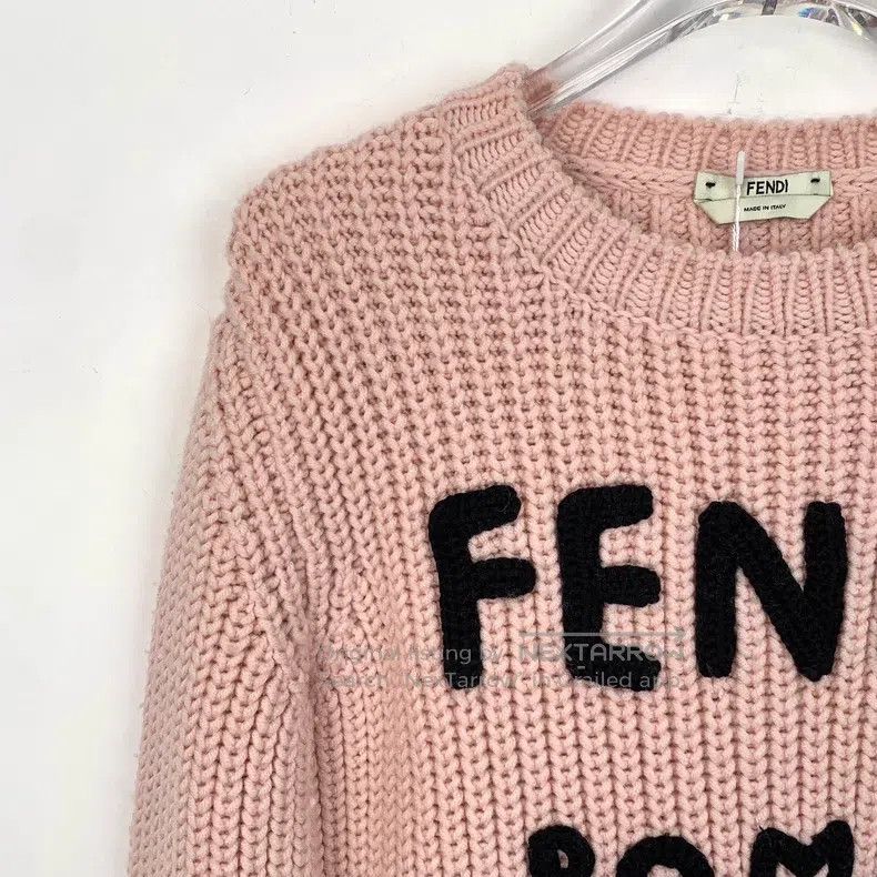Fendi Fendi Pink Logo Letter Embroidered Wool Round Neck Long Sl Size XXS / US 00 / IT 34 - 3 Thumbnail