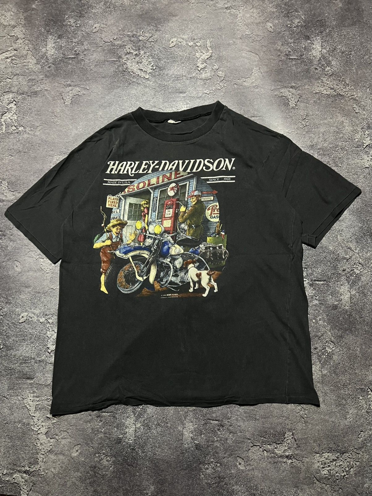 Harley Davidson Harley Davidson 1990 Gasoline Motorcycle 3D Emblem Tee 90s Size US XL / EU 56 / 4 - 1 Thumbnail