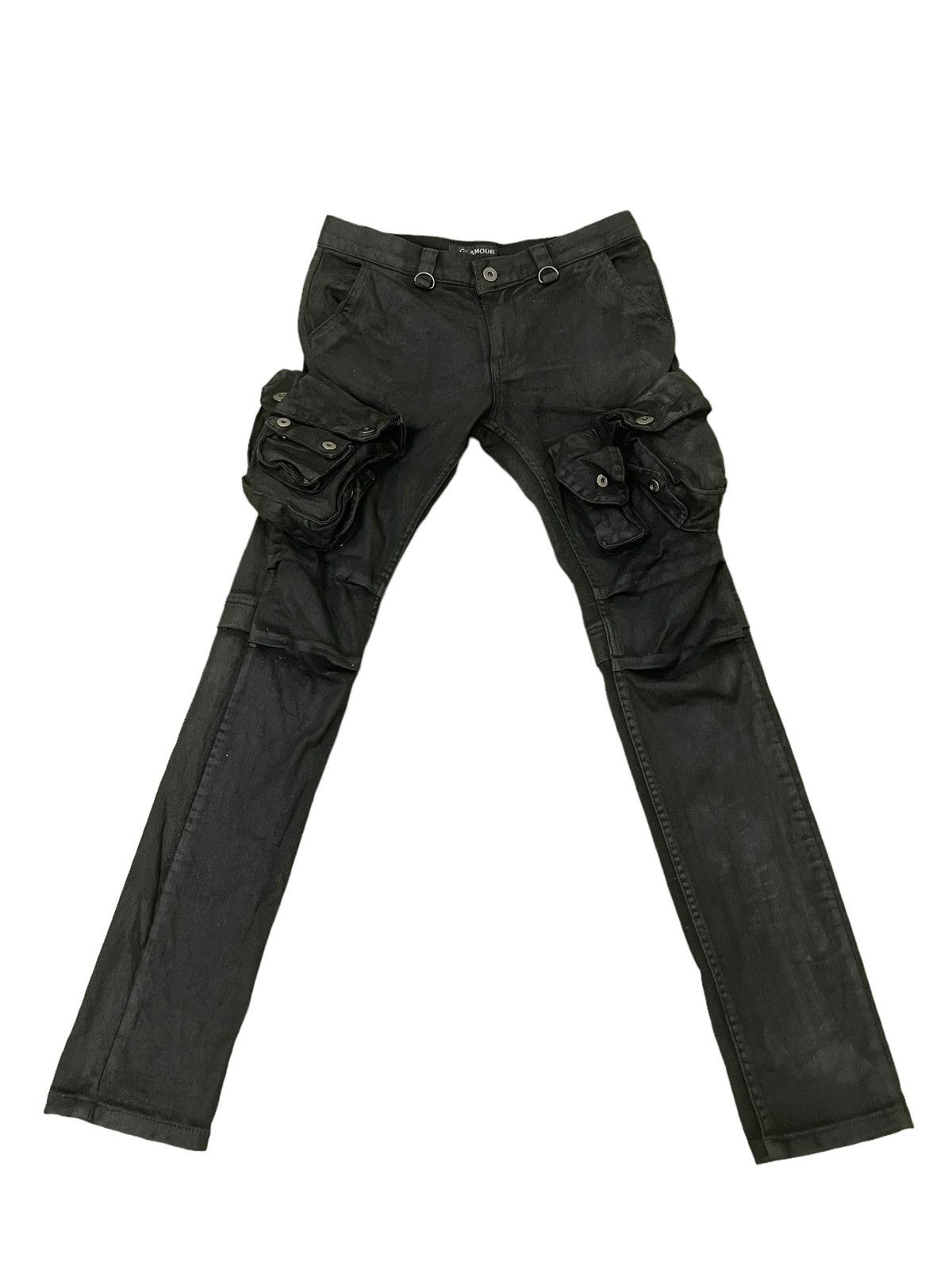 Japanese Brand Cargo Skinny Stretch Glamour Cotton Waxed Gas Mask 8🟦8 Size US 30 / EU 46 - 2 Thumbnail