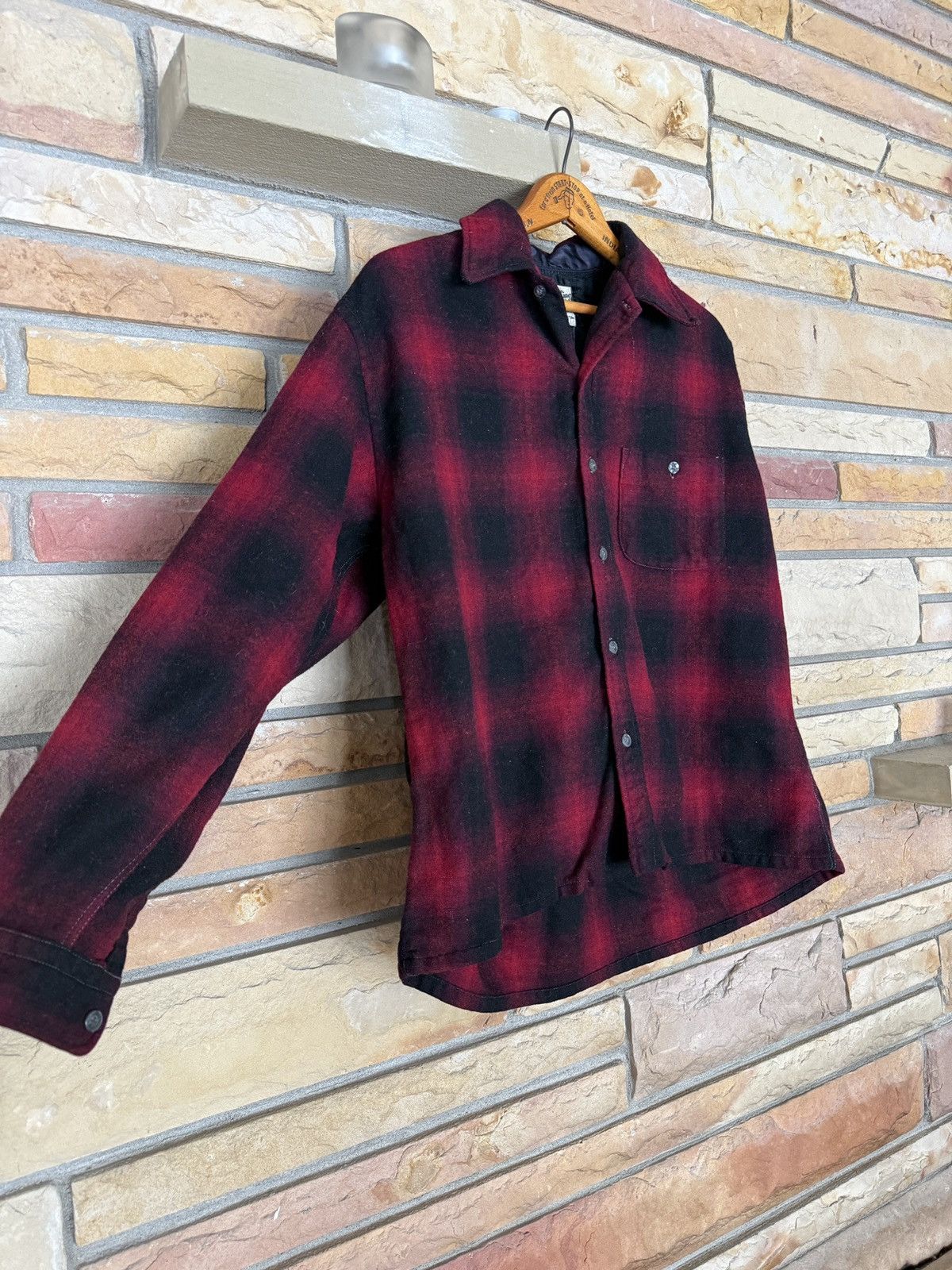Vintage 60s Golden Line Single Needle Shadow Plaid Flannel